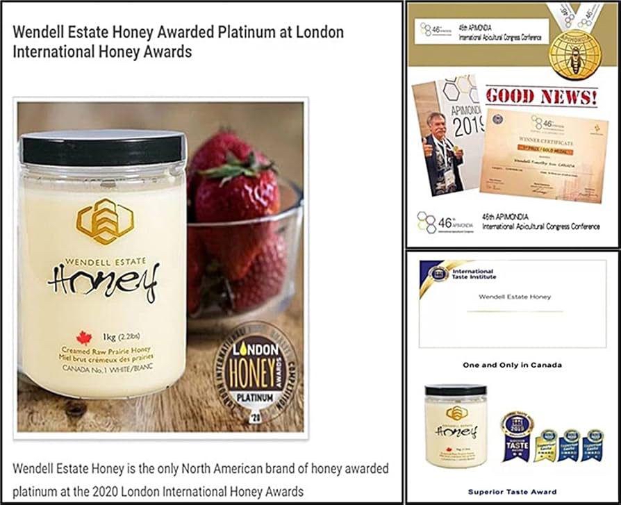 加拿大直送  Wendell Estate Canada’s No1 White Creamed Honey 1 kg 溫德爾白蜜-5月中到貨