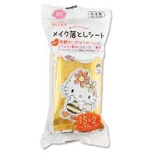 Hello Kitty 卸妝濕巾 15片×2包裝