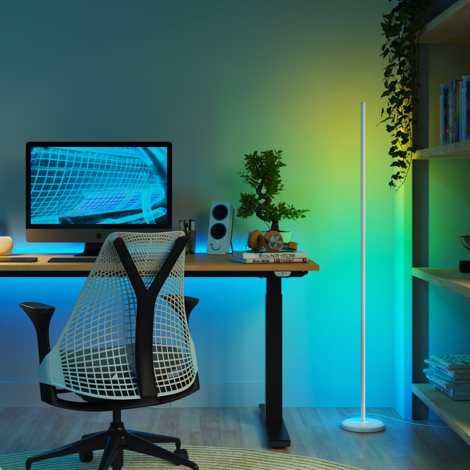 [原裝香港行貨丨2年保養] Nanoleaf 智慧多色落地燈（白色）Smart Multicolor Floor Lamp (White) NL7204K0101A070