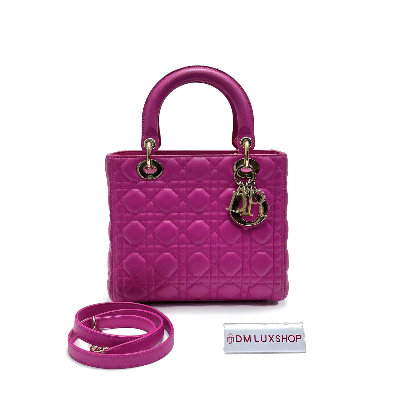 Dior Lady Dior Medium Pink GHW