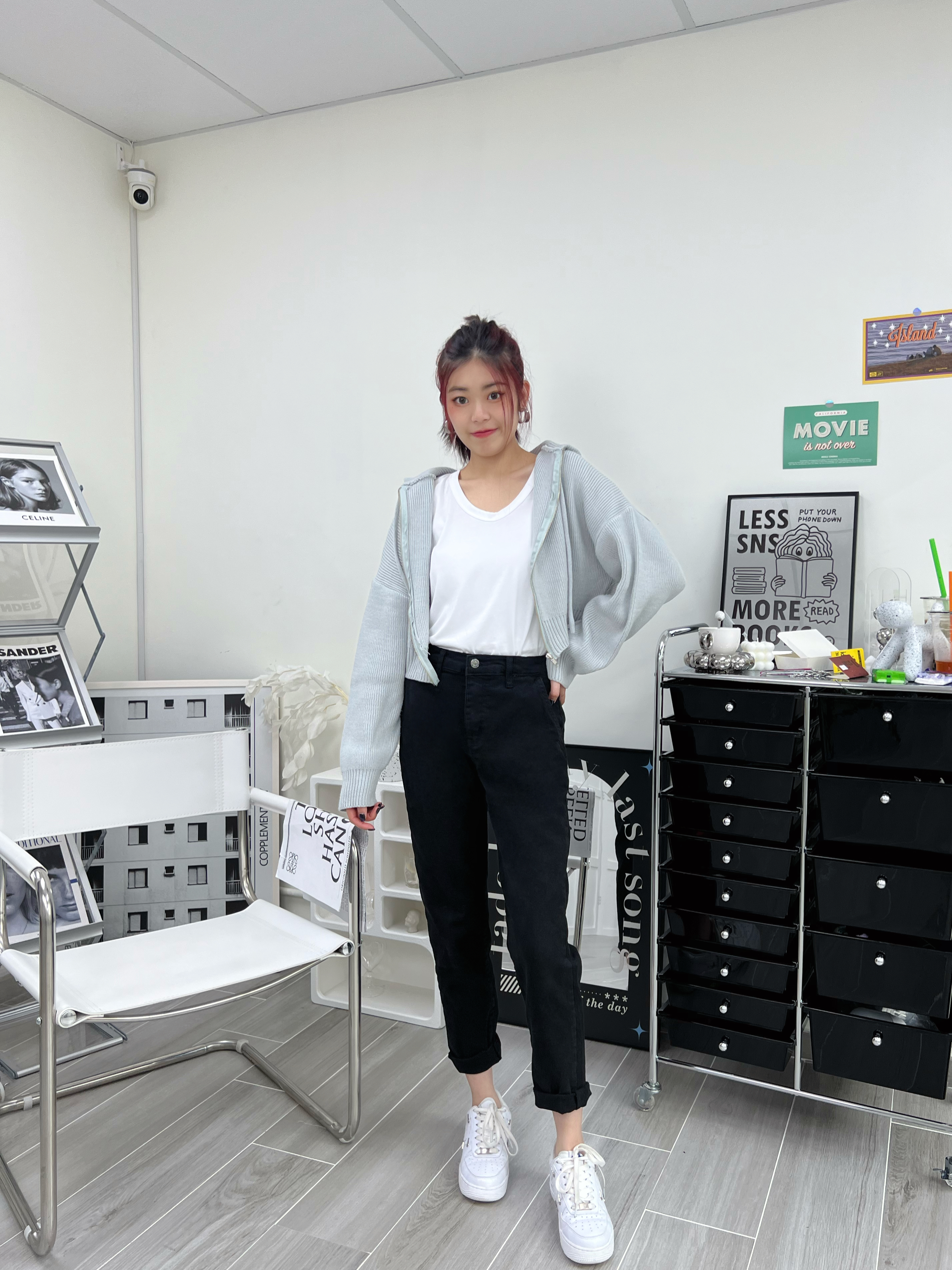 🇰🇷黑色鬆身直腳牛仔褲 (61330) 