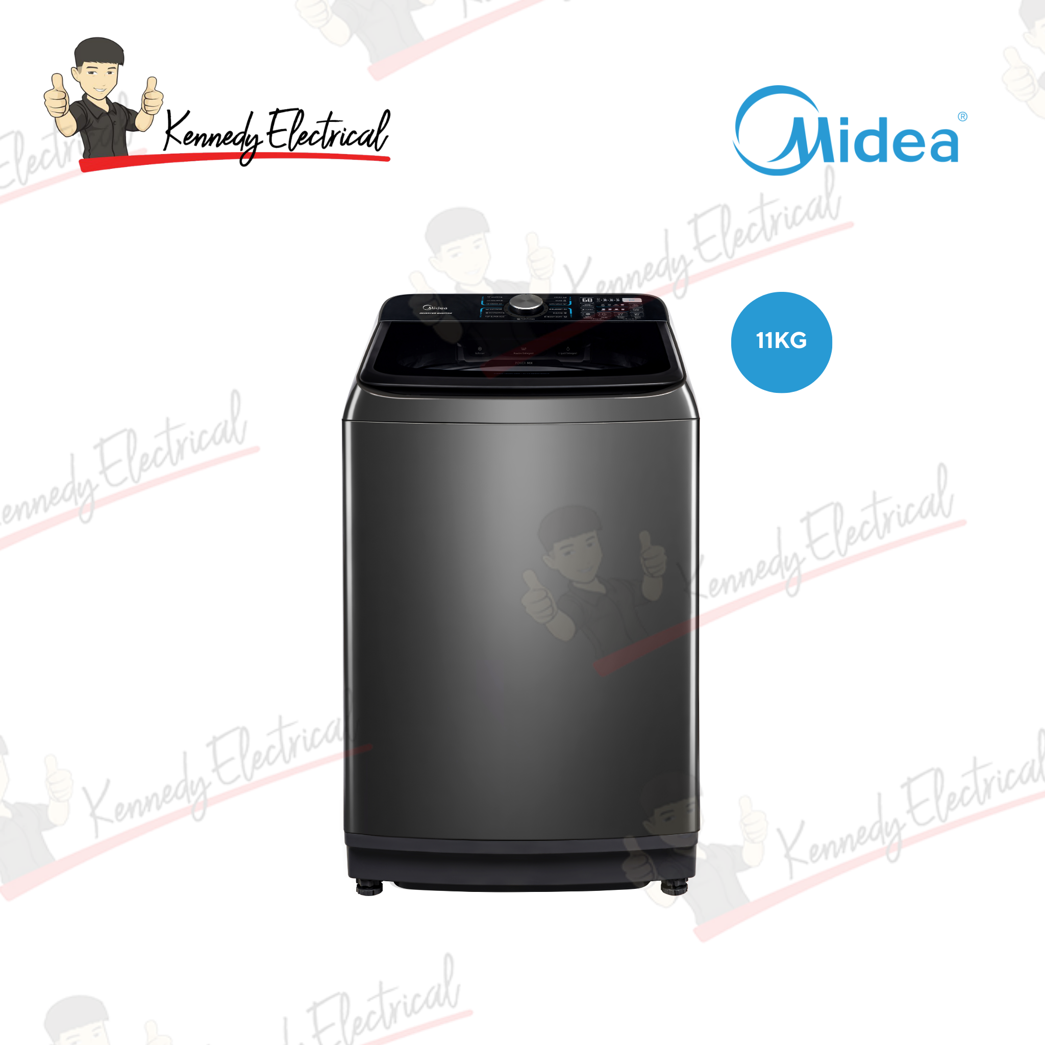 Midea 11kg Lunar Series Top Load Washing Machine with Inverter Quattro (MA512W110DT)