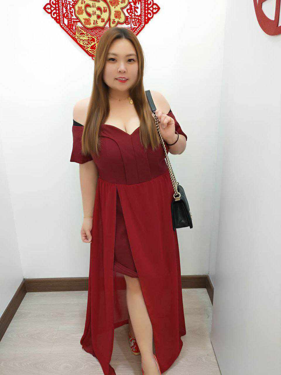 TT378 一字肩M领短袖长纱礼服