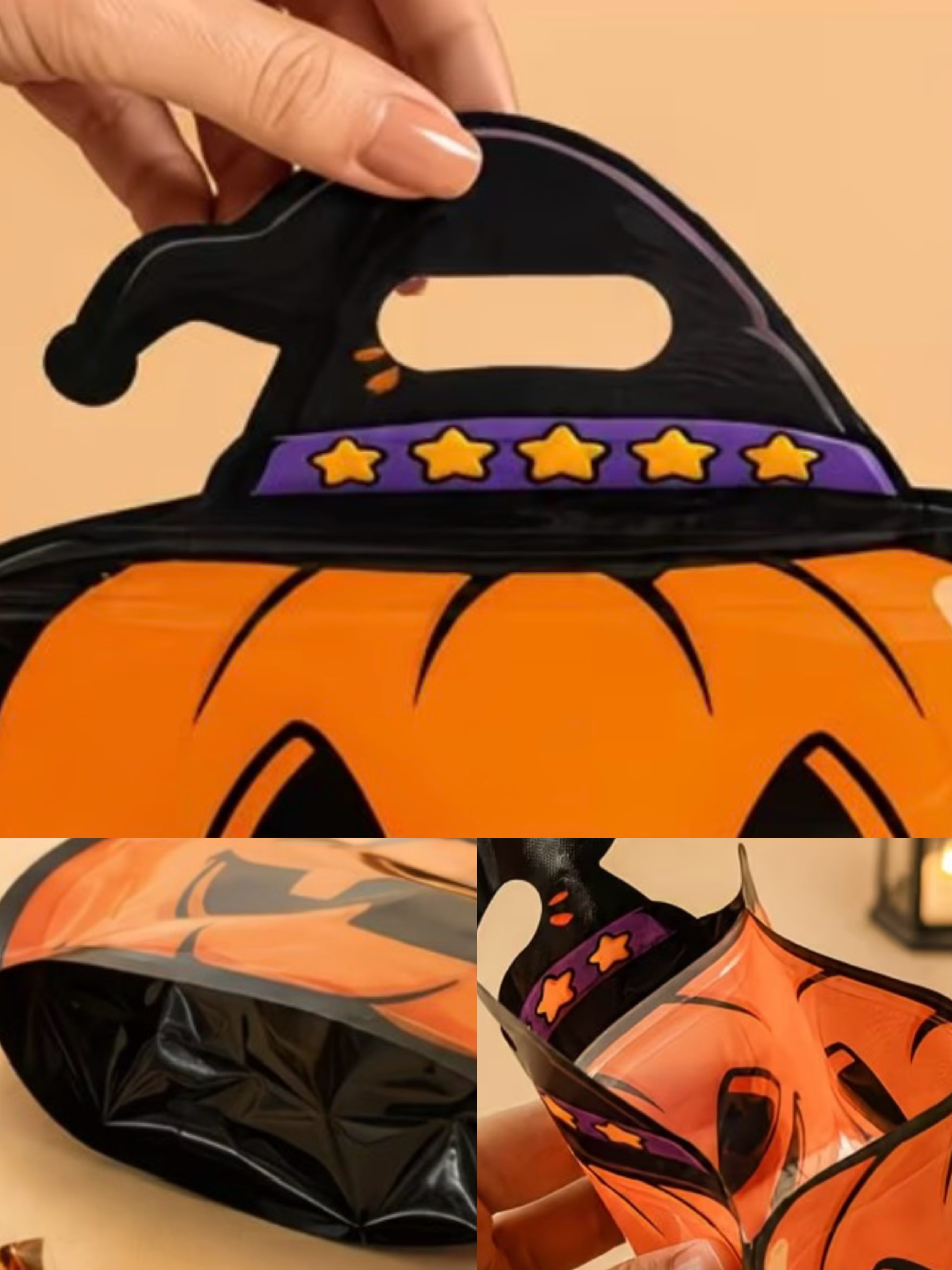 萬聖節拉鏈手提密封袋(南瓜款) [5個裝] Halloween Packing Bag [5pcs/Pack]