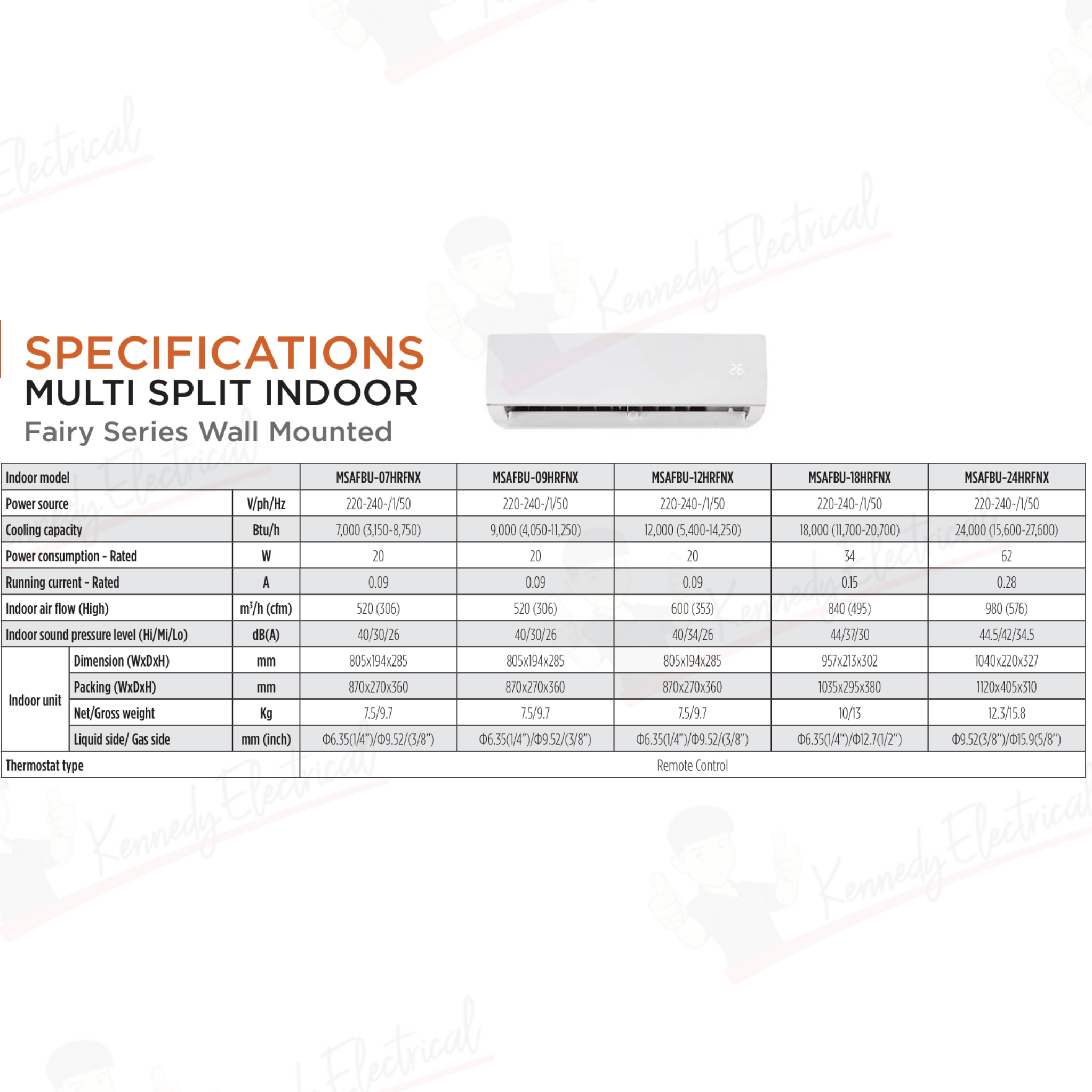 Midea 1.0Hp Wall Mounted Multi-Split R32 Indoor Unit Fairy Series Inverter Air-Conditioner MSAFBU-09HRFNX