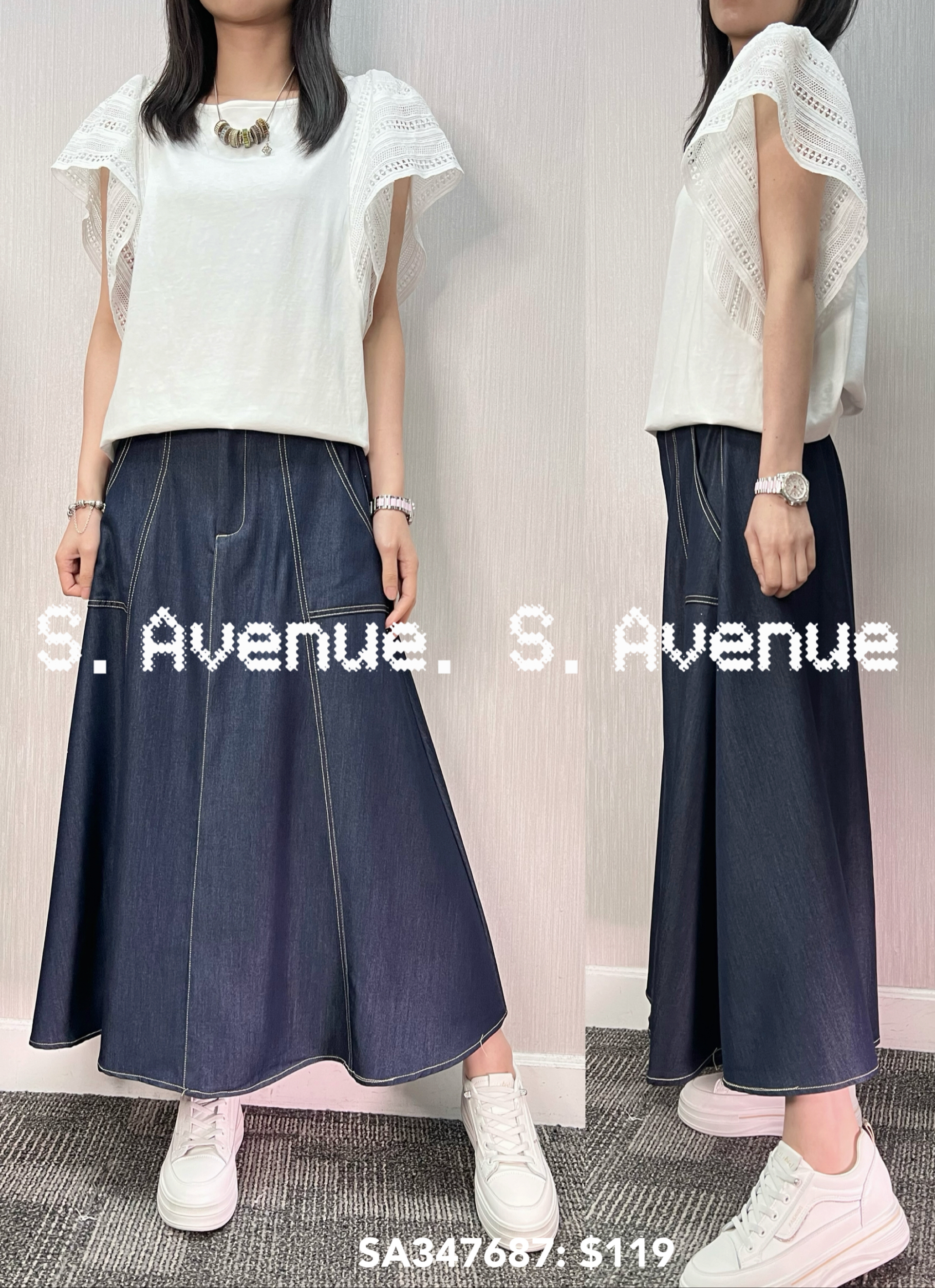 SA347687: lace ruffle袖tee