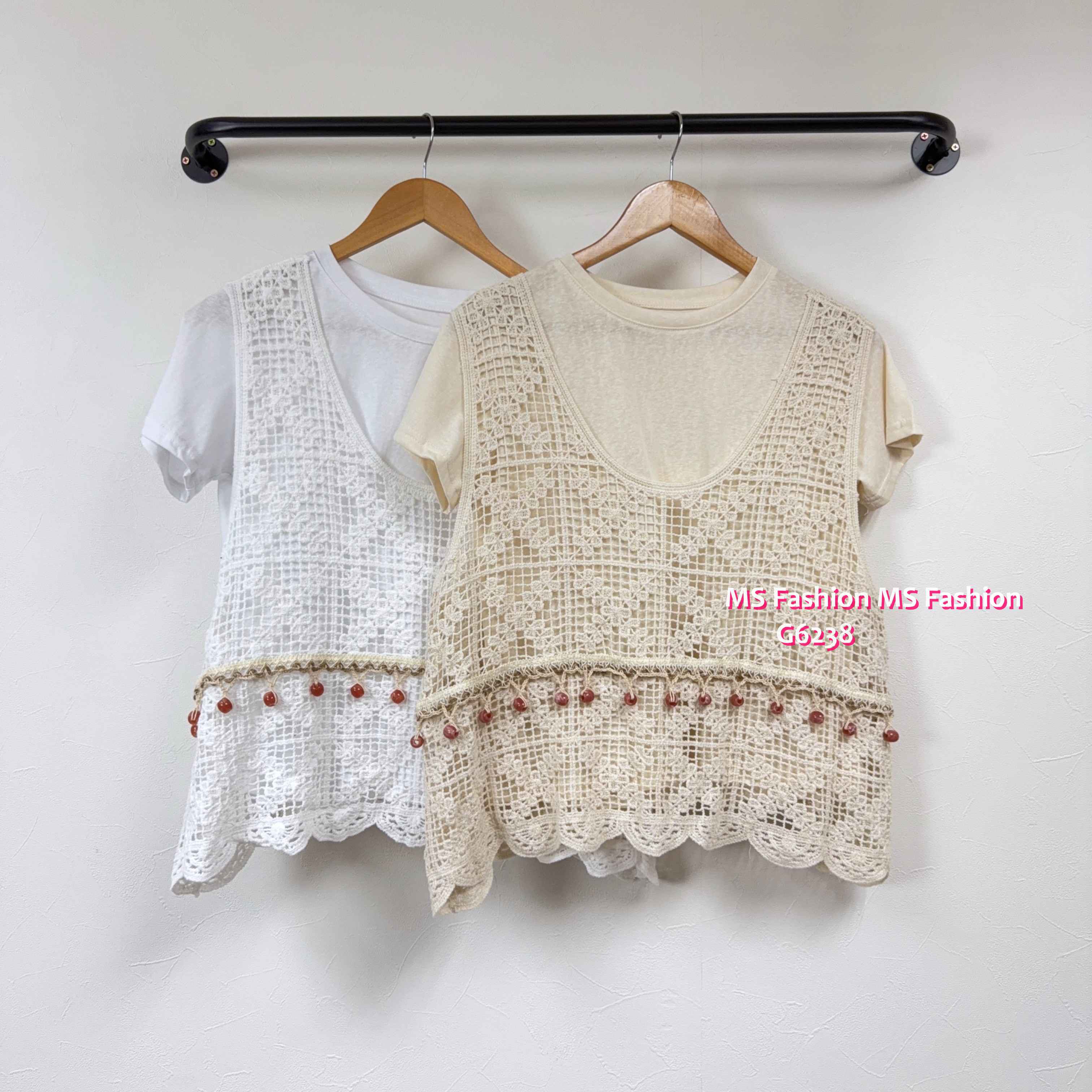 G6238 通花背心Top set