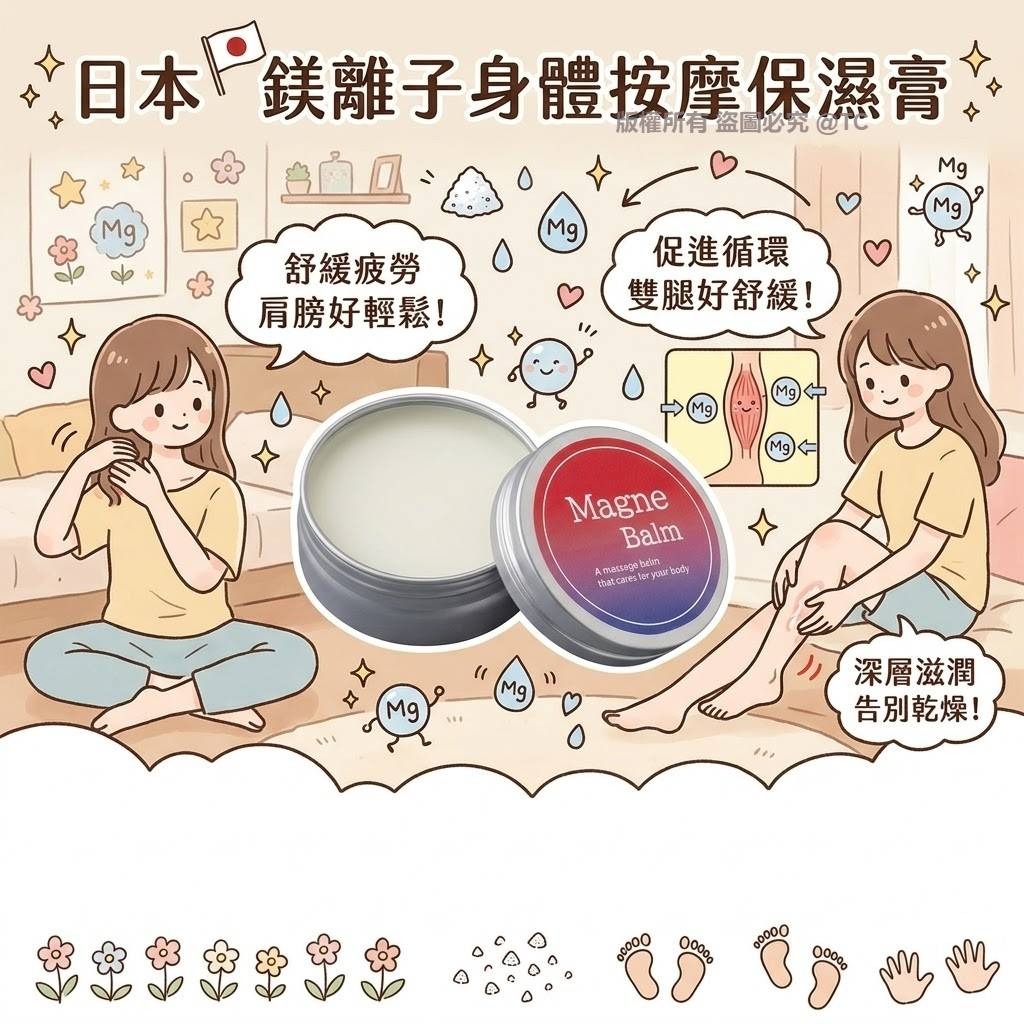 【日本製造 鎂離子身體按摩保濕膏 50g】