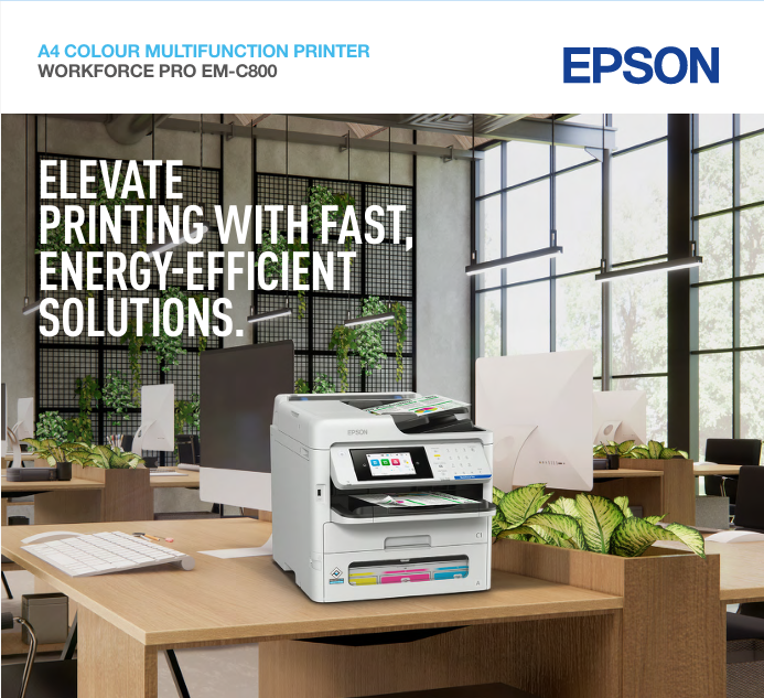 Epson WorkForce Pro EM-C800 Duplex A4 Print Scan Copy FAX with Wi-Fi ADF Feeder similar to T920DW T910DW G4010 L6170