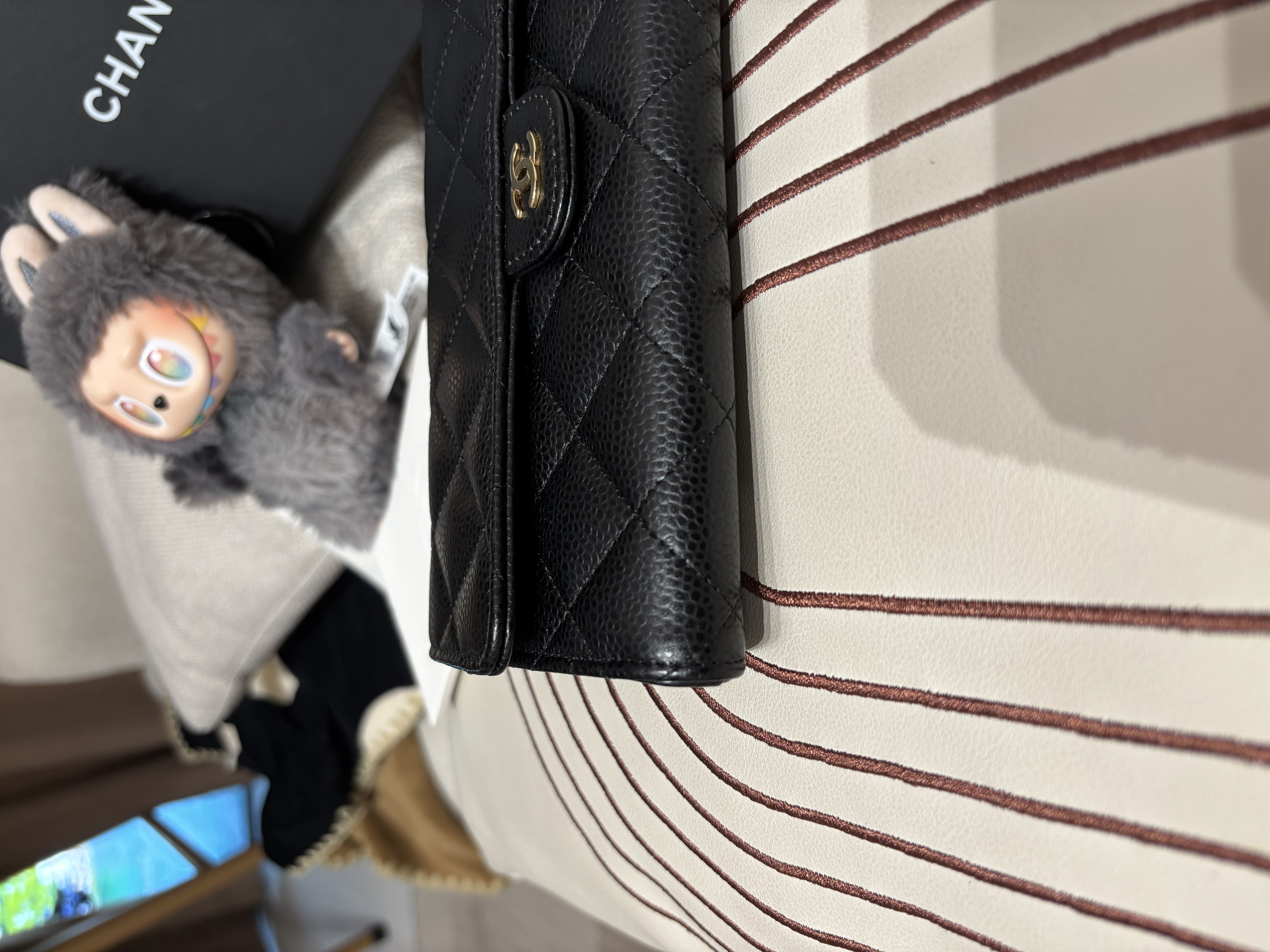 Chanel classic wallet 黑色荔枝牛皮經典長銀包金扣,100%Authentic, 未使用品unused ✅專門店收據✅晶片✅塵袋✅盒 
