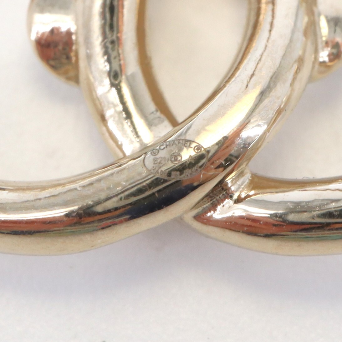 Chanel Coco Mark Rhinestone Faux Pearl Piercing Earrings