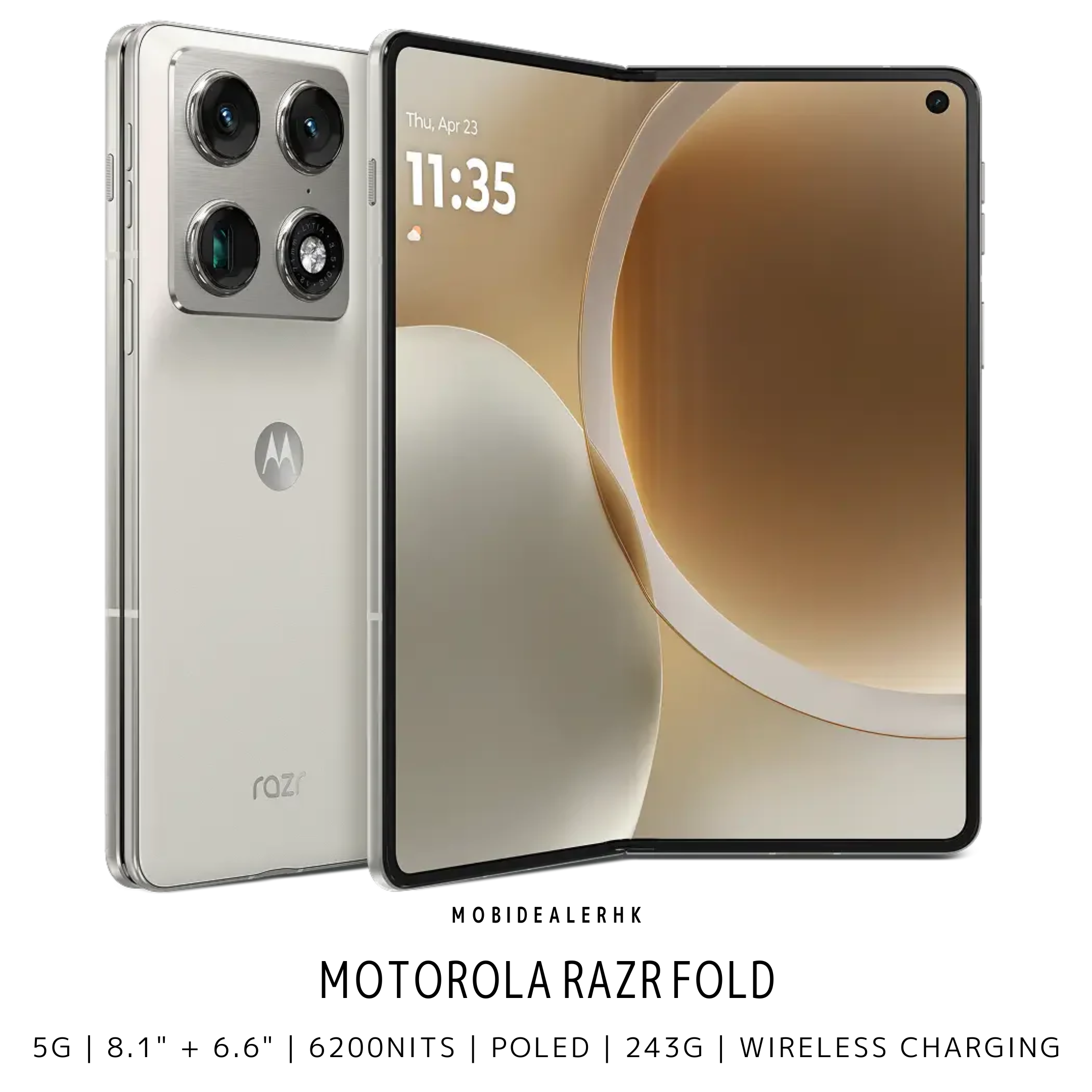 Motorola Razr Fold | 5G | 智能手機 | 摺疊手機 | 8.1 吋 6200 尼特大螢幕 | Snapdragon 8 Gen 5 | 6000mAh 矽碳電池 | 80W 閃充