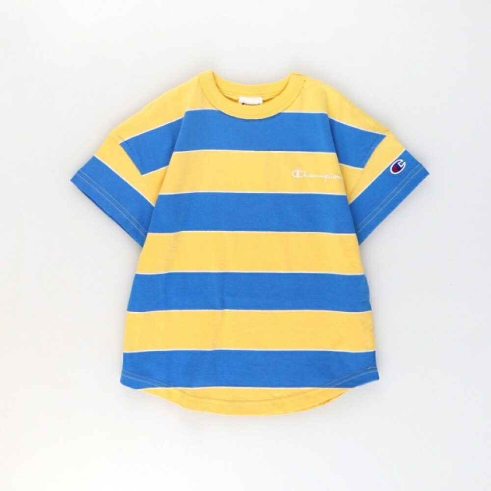 🆕【⭐訂購⭐】🇯🇵 日本直送 🌀#Champion 刺繡標誌 弧形下擺 間條短袖TEE [2款選]🌀 [ELCA-0125][260330]