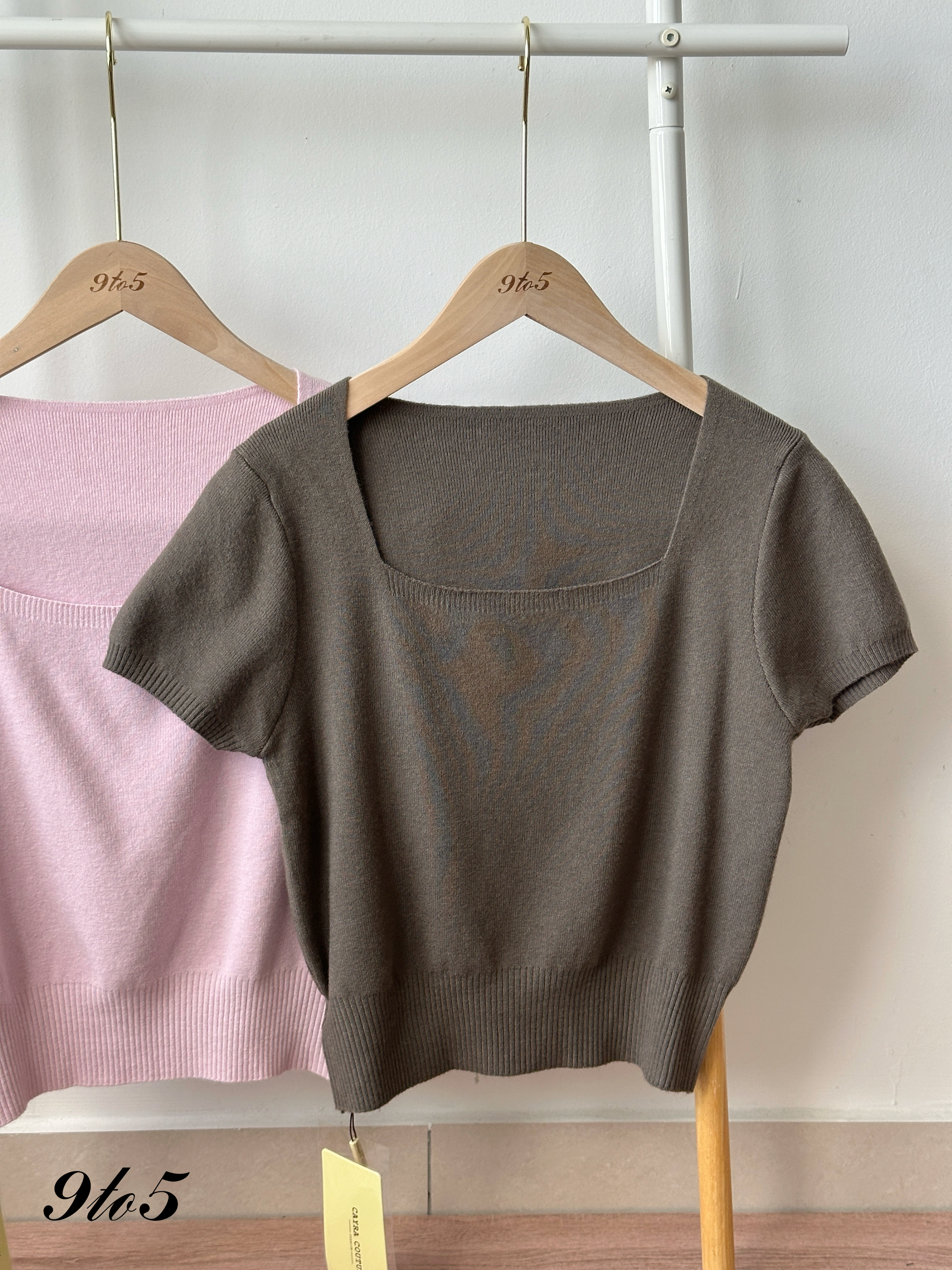 T4257 Square Neck Knit Top - 4 Colors 