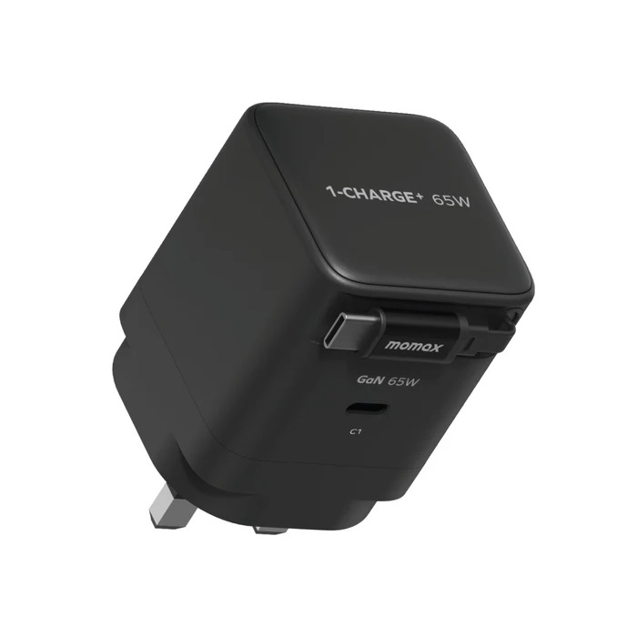 Momax 1-CHARGE+ 1 連接埠 GaN 65W 充電器，附可伸縮 USB-C線-UM76