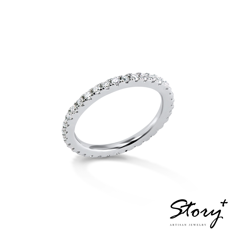 📦訂購 台灣限定 STORY 故事銀飾 唯一 密鑲排鑽莫桑石純銀線戒 戒指