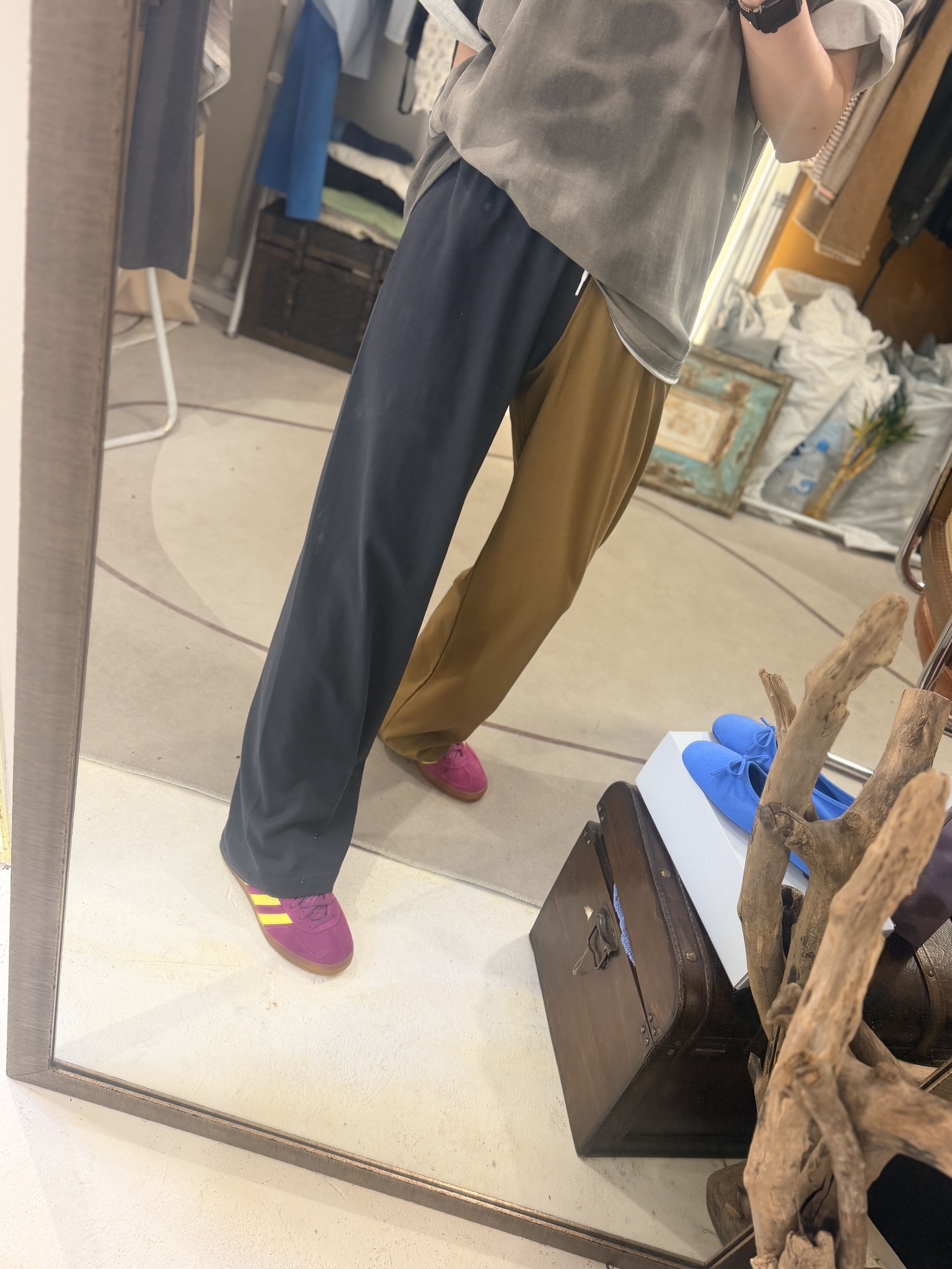 2tone cotton pants