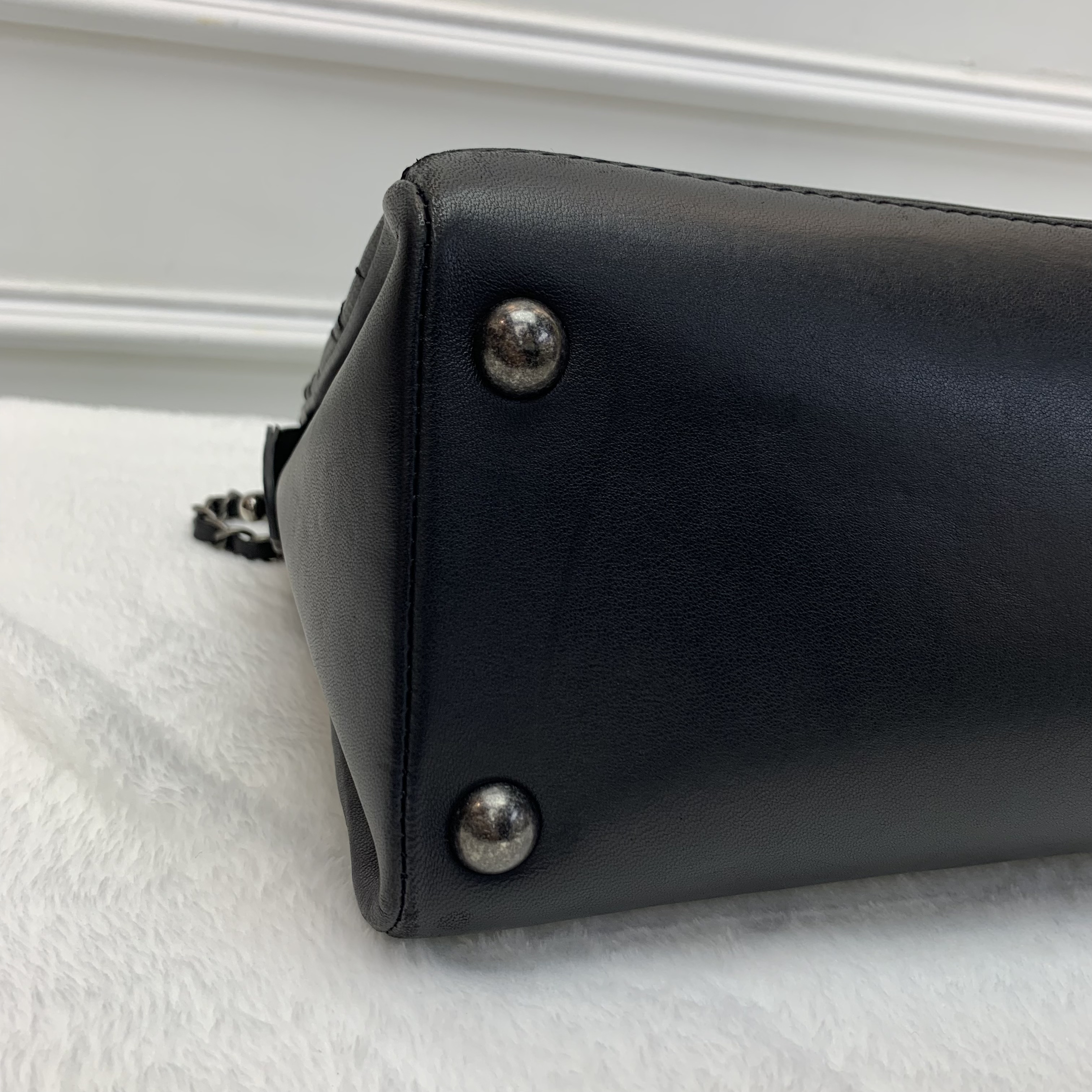 中古包🖤Chanel黑色小羊皮金屬鎖鏈肩背袋