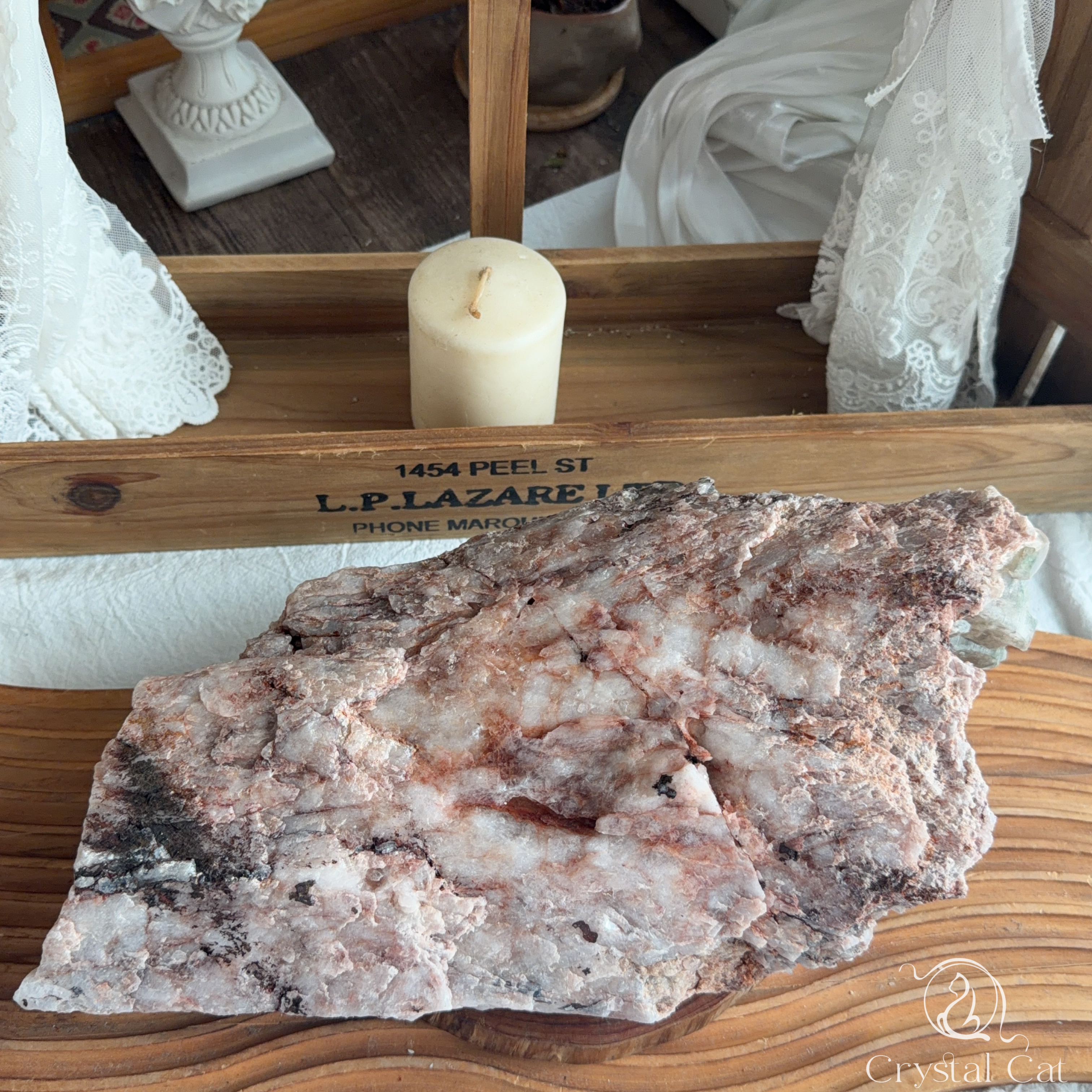 天然綠幽靈晶簇