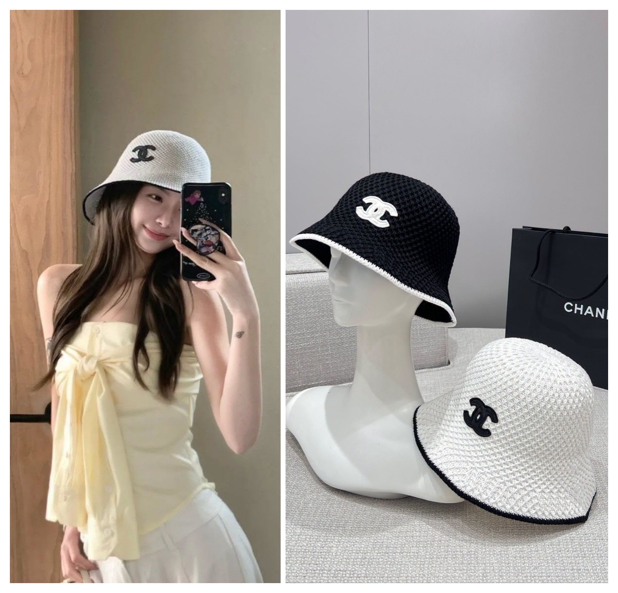 【頂級】 Chanel CC 網格漁夫帽  