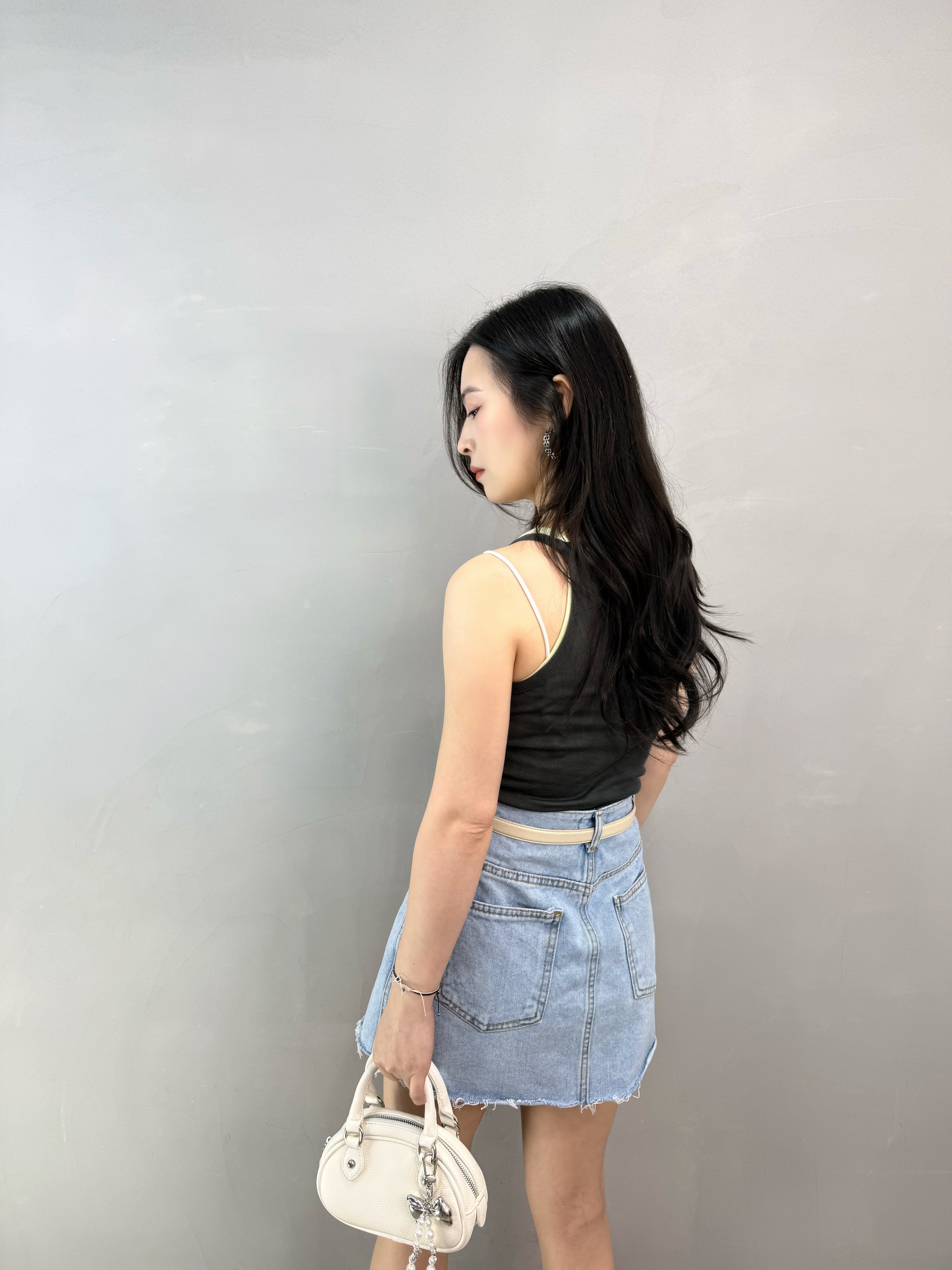 N76 V腰牛仔短裙