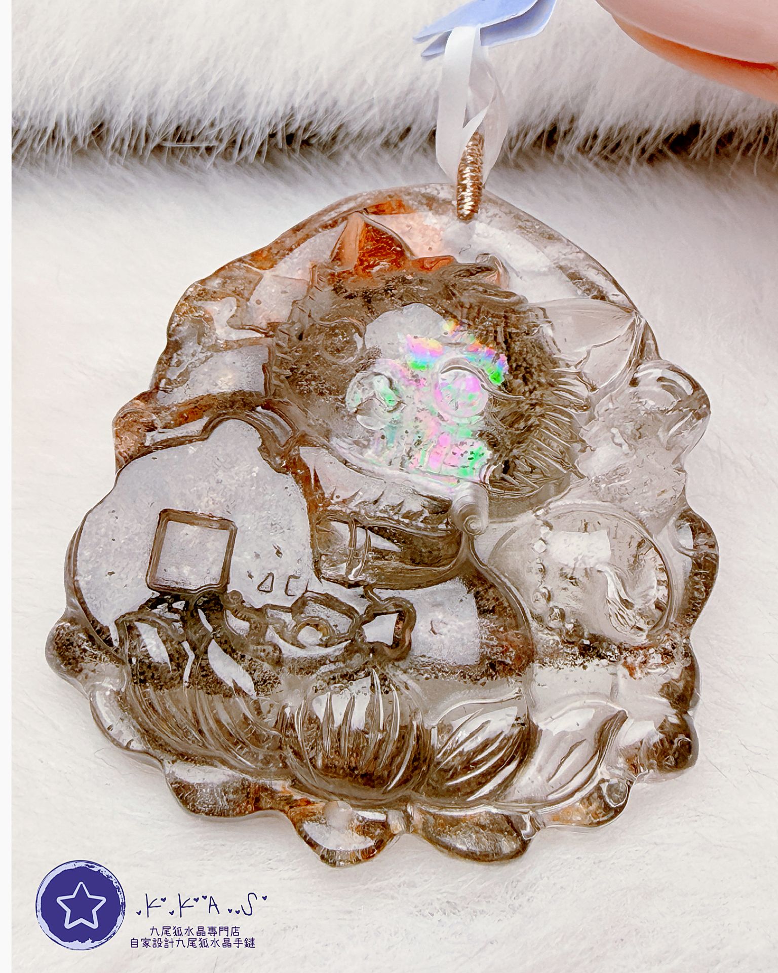 K00123 彩虹幽靈 錢幣狐 - 吊墜/手牌兩用款