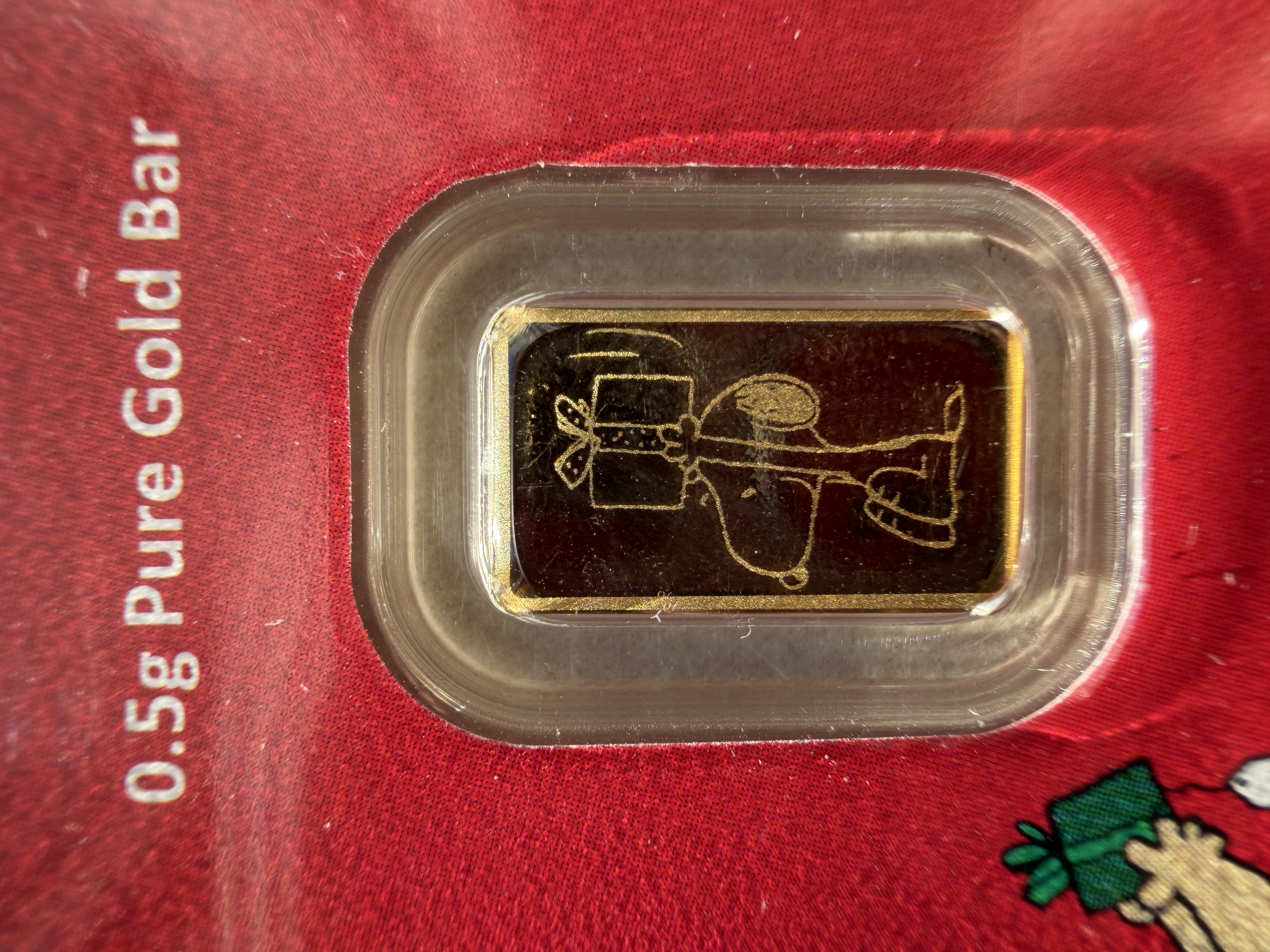 PAMP Christmas Snoopy 0.5g🇨🇭Swiss Fine Gold Bar Emas 999.9 圣诞史努比