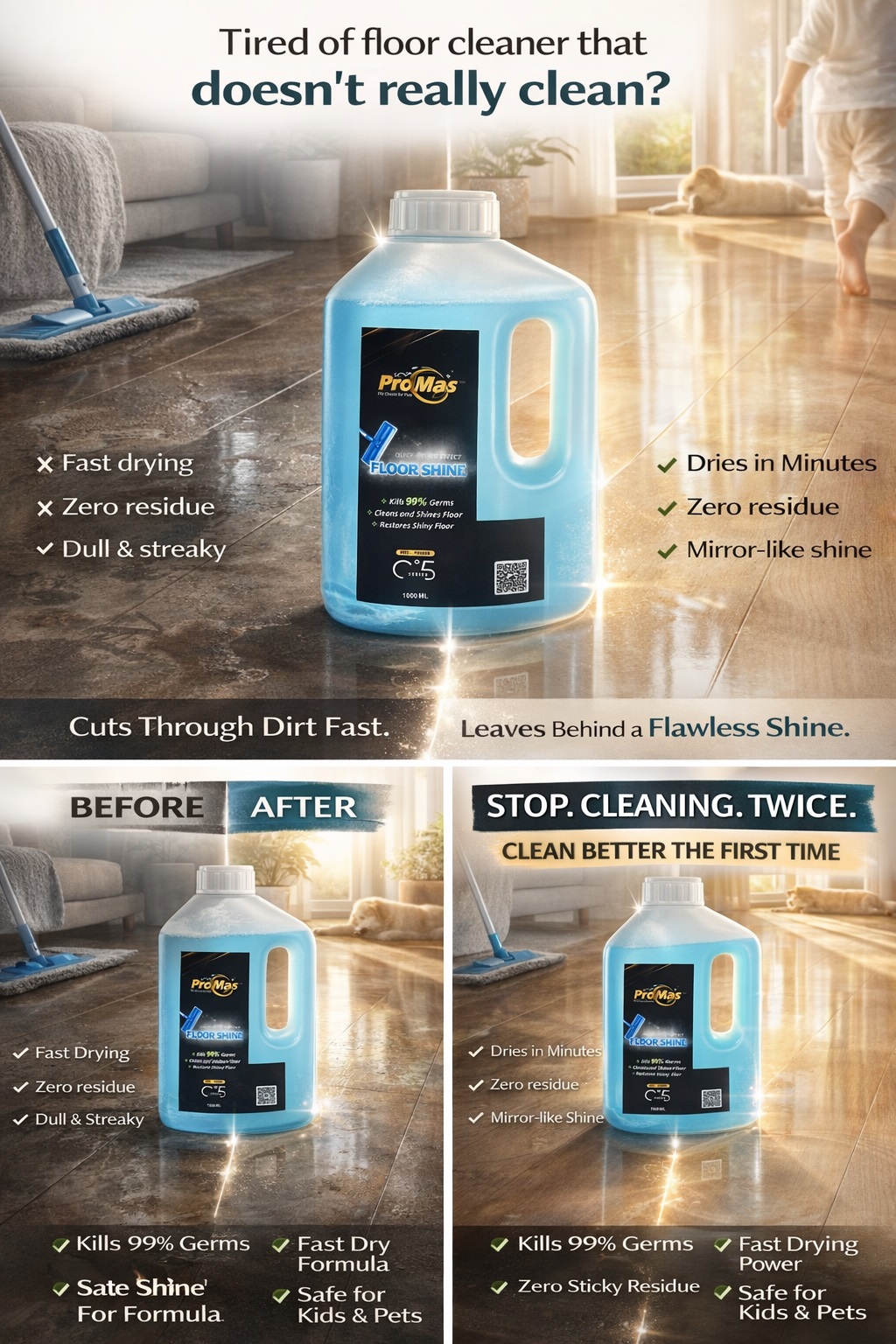 Pro-Power Floor Shine (Summer) 1000ML (Buy 1 Get 1 Free) – Total 2000ML 