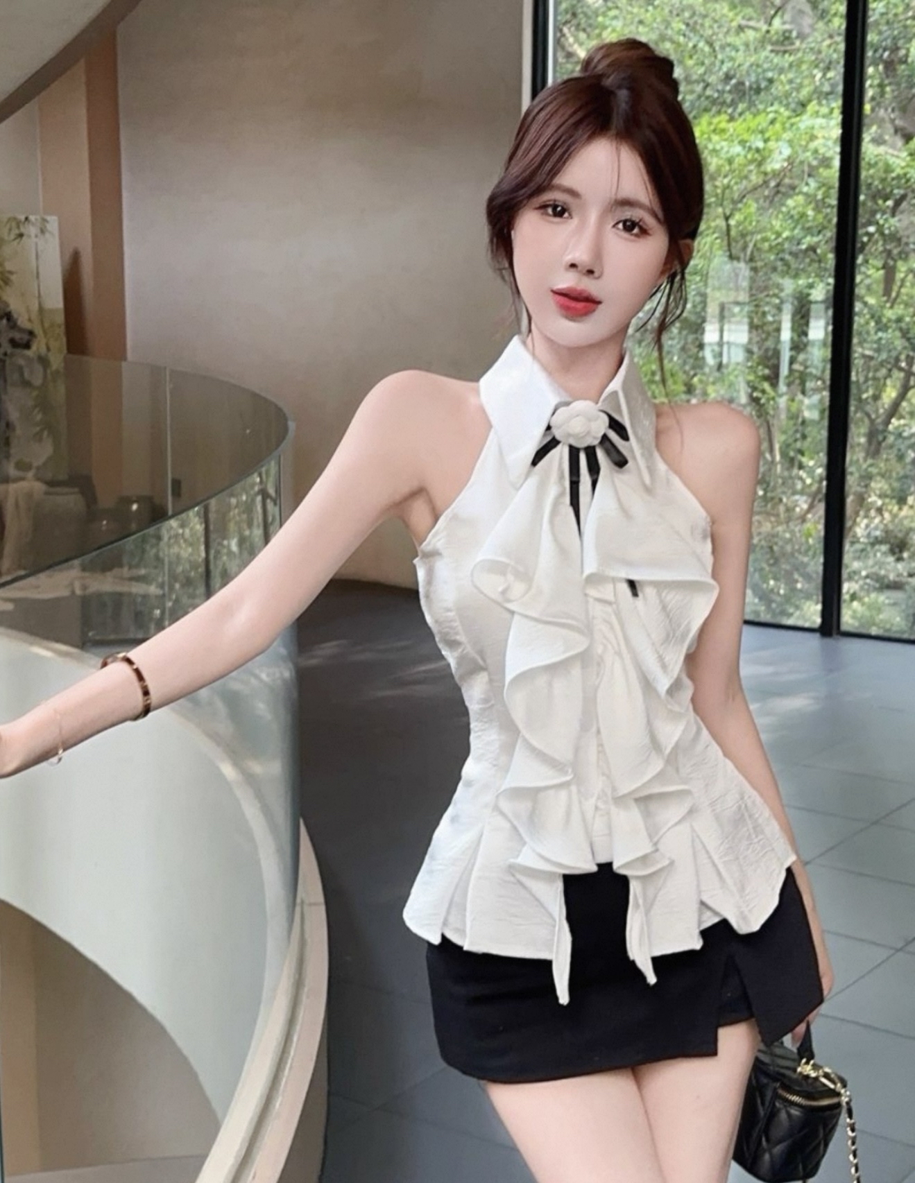 TP400法式荷边上衣