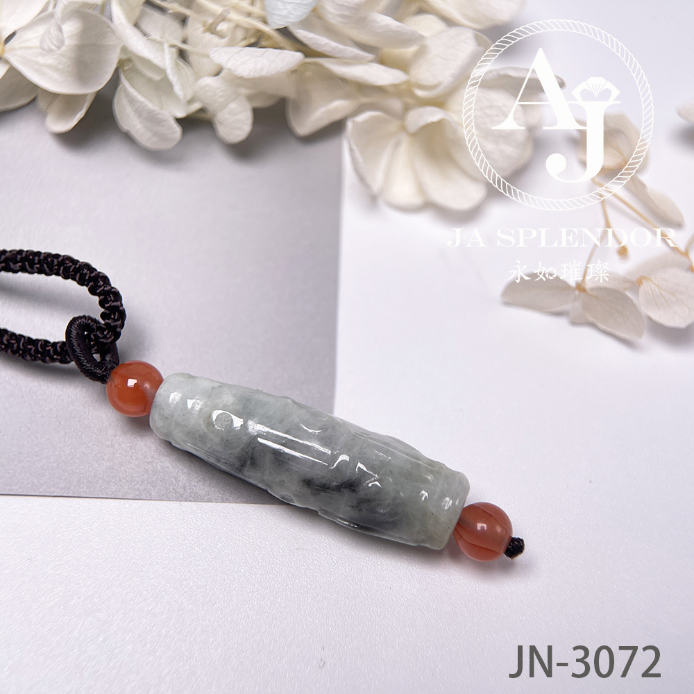 JN-3073，3074 天然翡翠A玉  九眼天珠形路路通