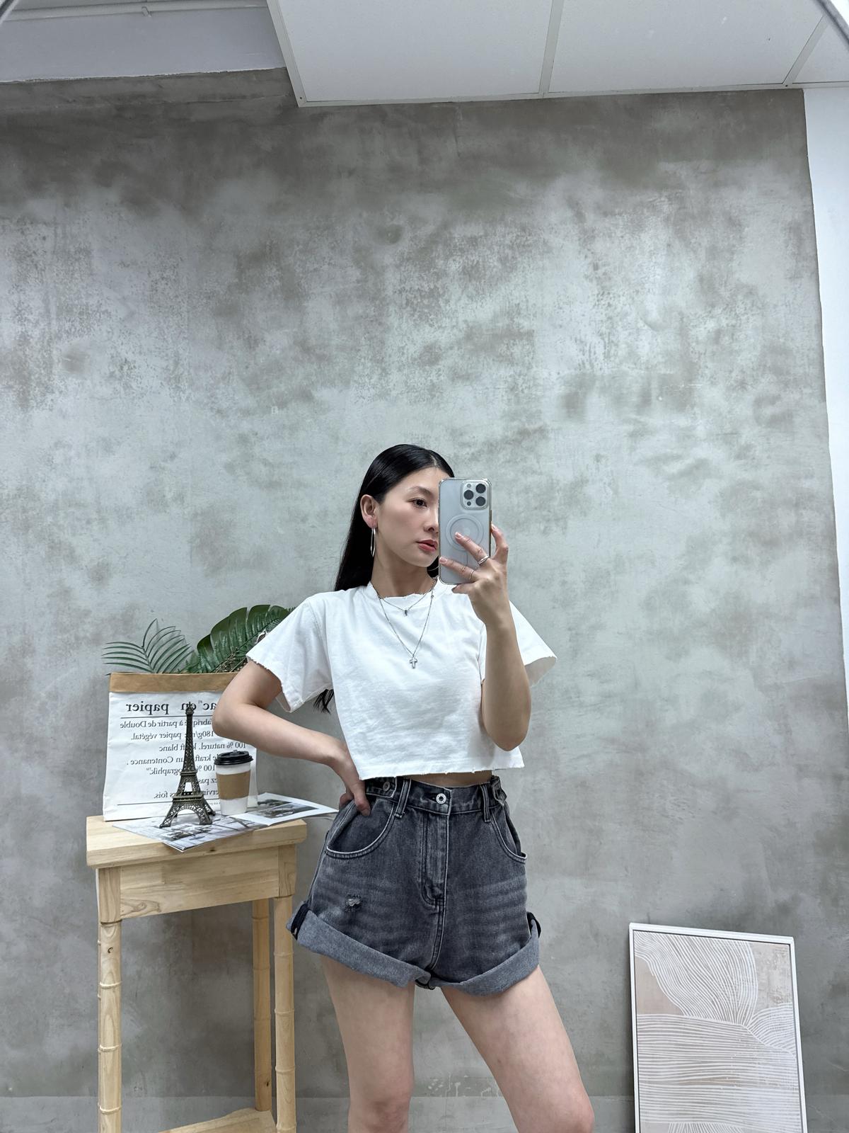 石磨爛洗水棉短Tee