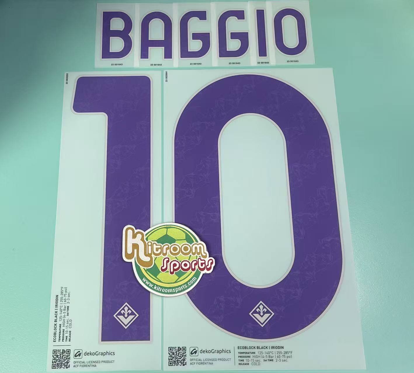 2023-24 Fiorentina Away Nameset #10 BAGGIO