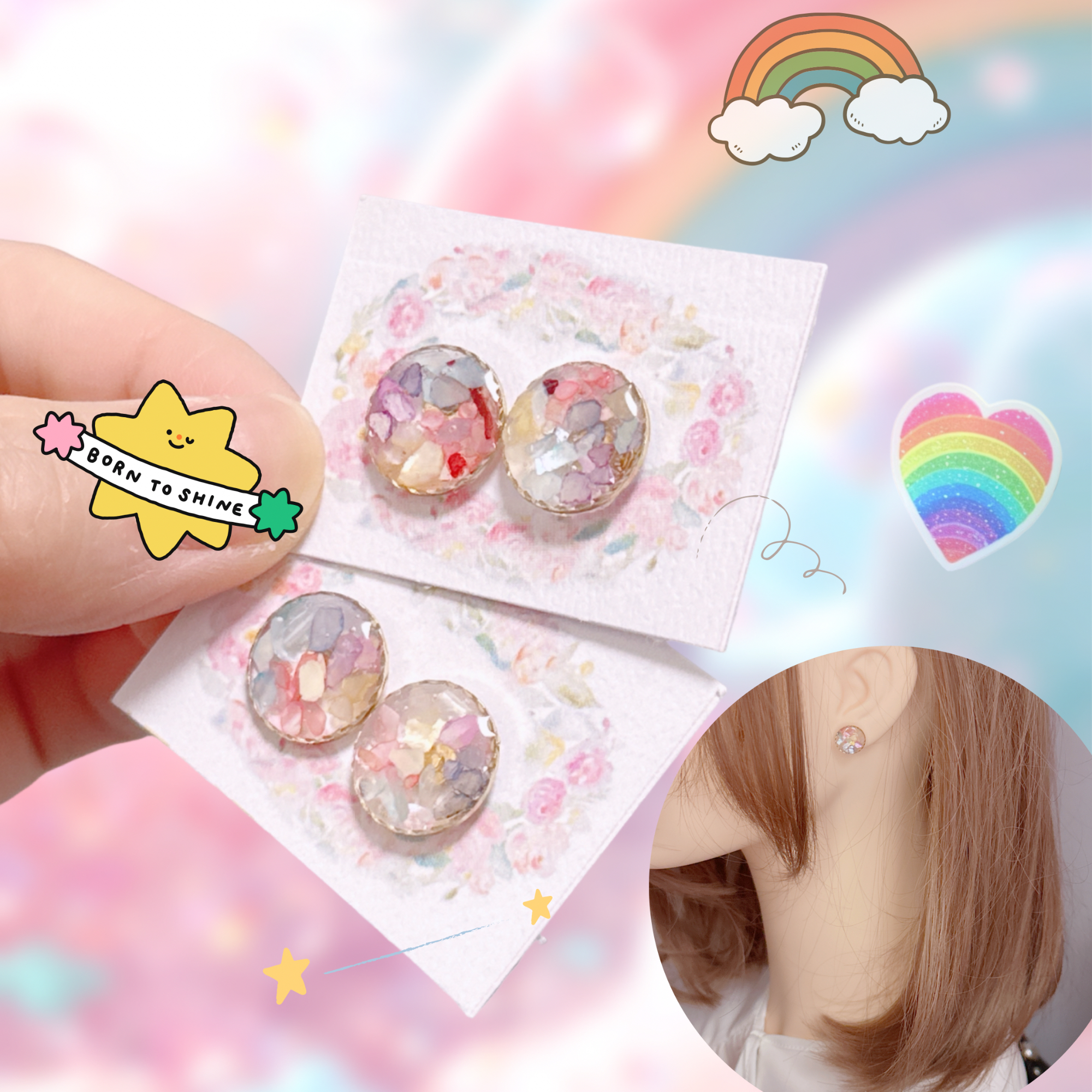 ### Rose time 3月19-21日 精選半價🩷 🌈彩虹貝殼🐚耳釘 🌈七周年精選半價