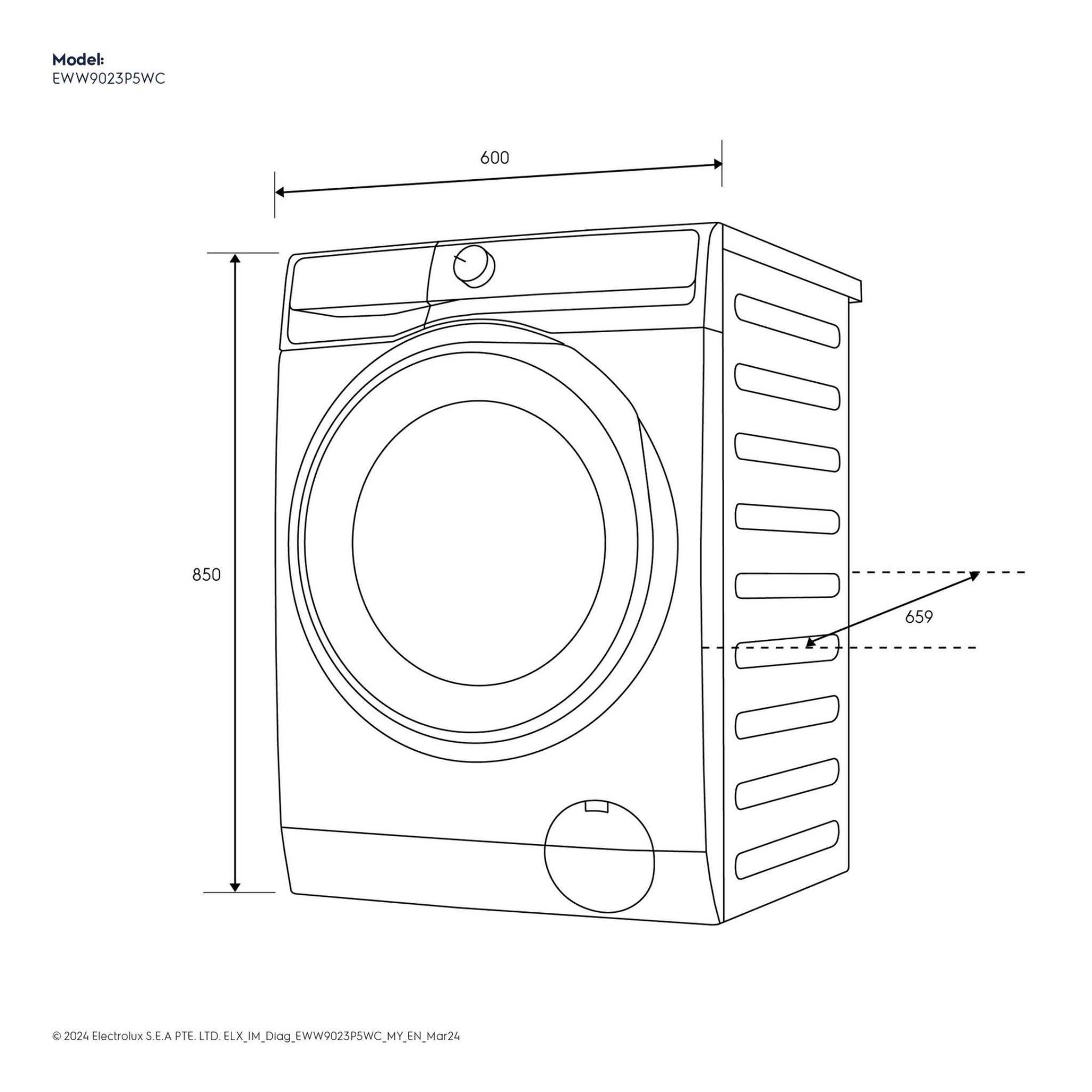 Electrolux 9kg/6kg UltimateCare 500 Front Load Washer Dryer (EWW9023P5WC)