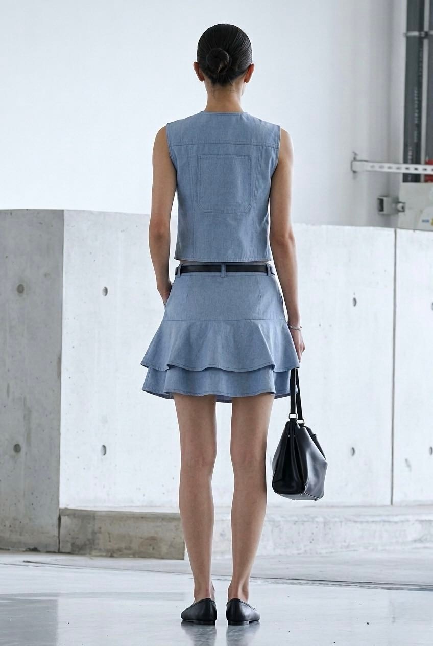 2109BS Luna Layered Ruffle Mini Skirt