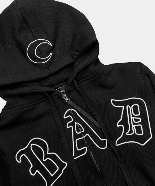 Titan Stroke Zip-Up Hoodie - Black