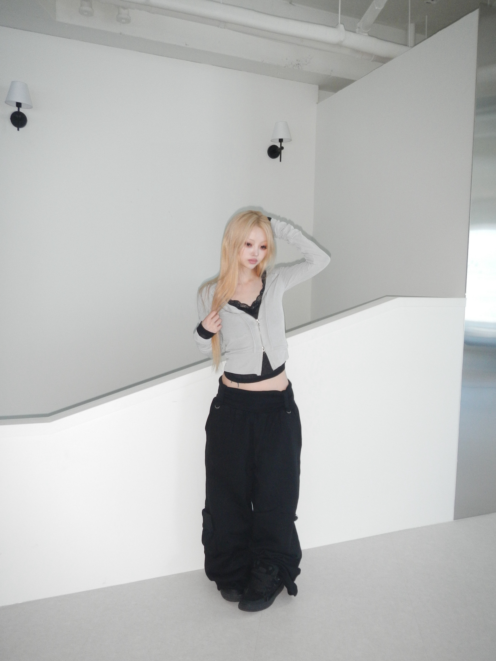 Foldover Wide-Leg Cargo Pants