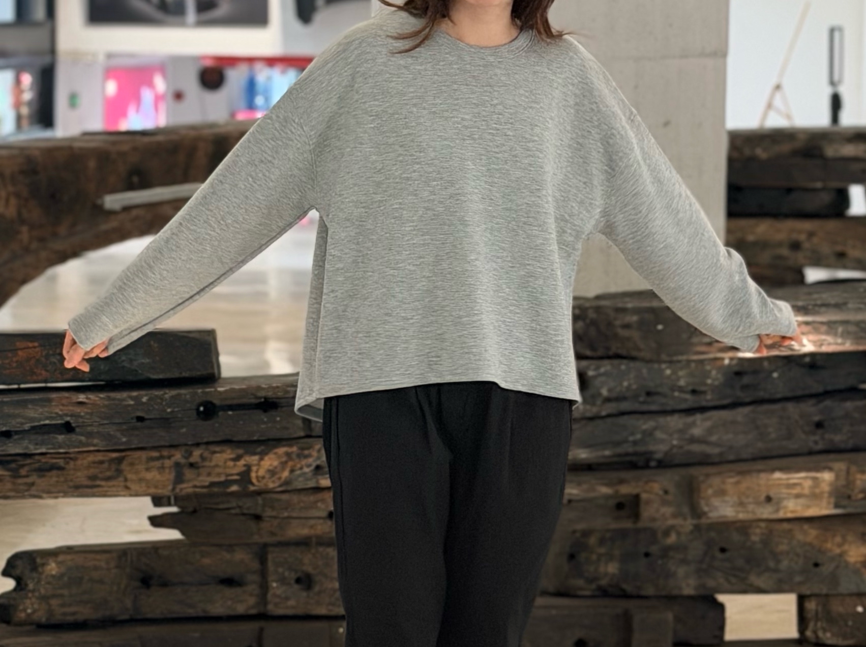 雲朵棉！微鬆造型上衣（淺灰色）