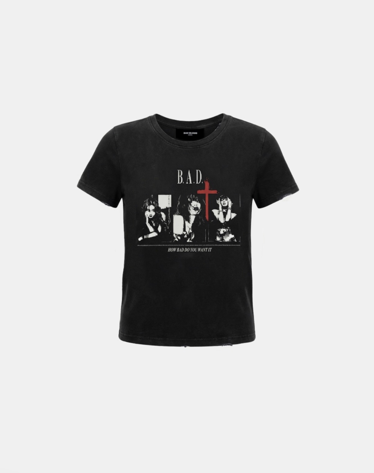 BADBLOOD [w-tee26-133] B.A.D. Trinity Girls Short Sleeve T-Shirt - Black