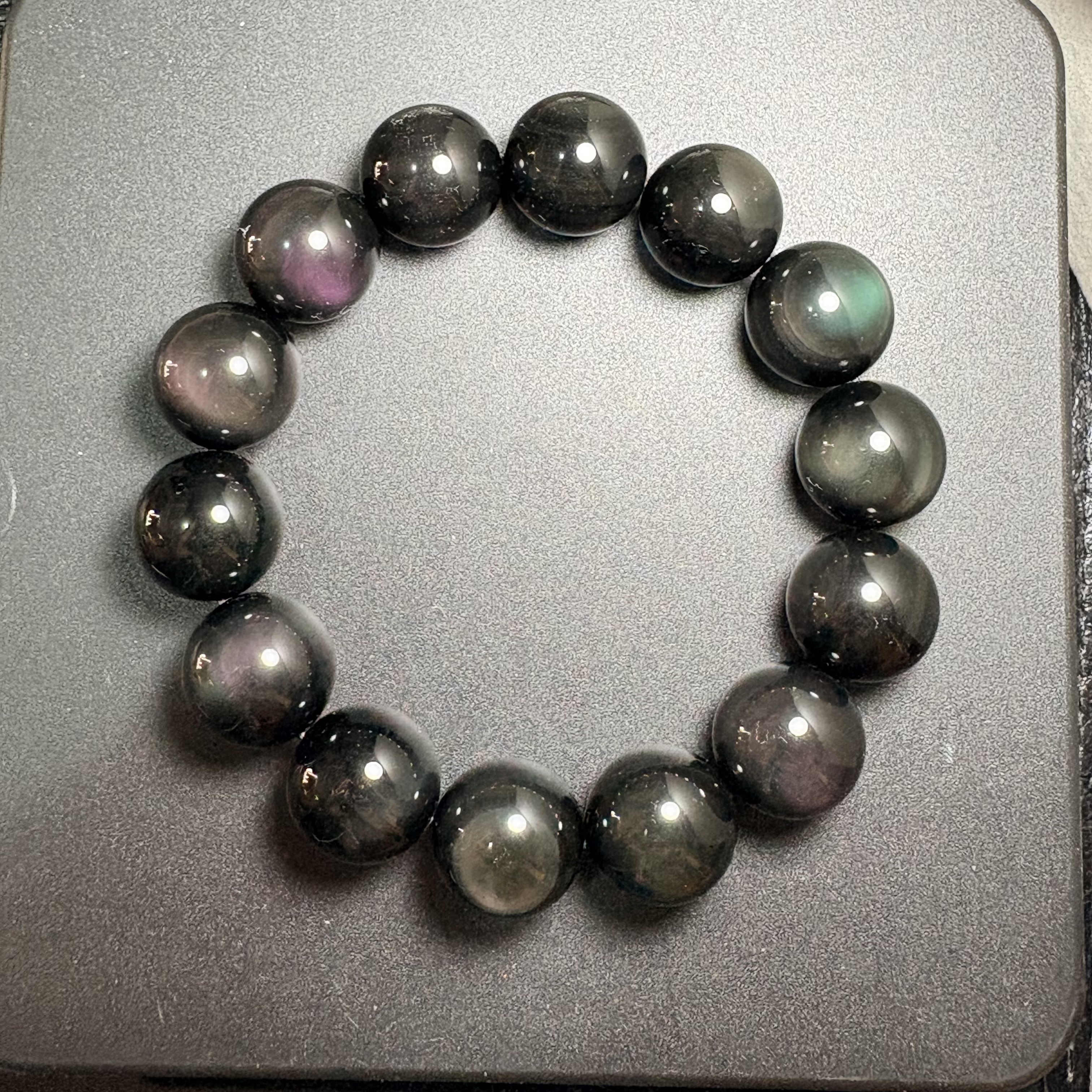 16mm雙彩彩曜石手串No.3496丨規格:16mm珠/ 18cm內圈