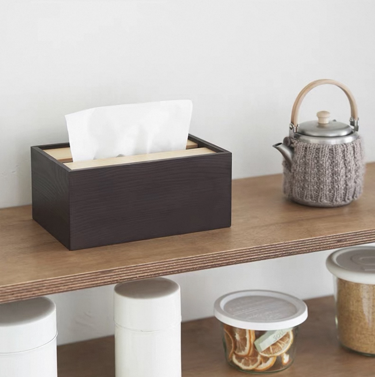 日本霜山松木磁吸紙巾盒