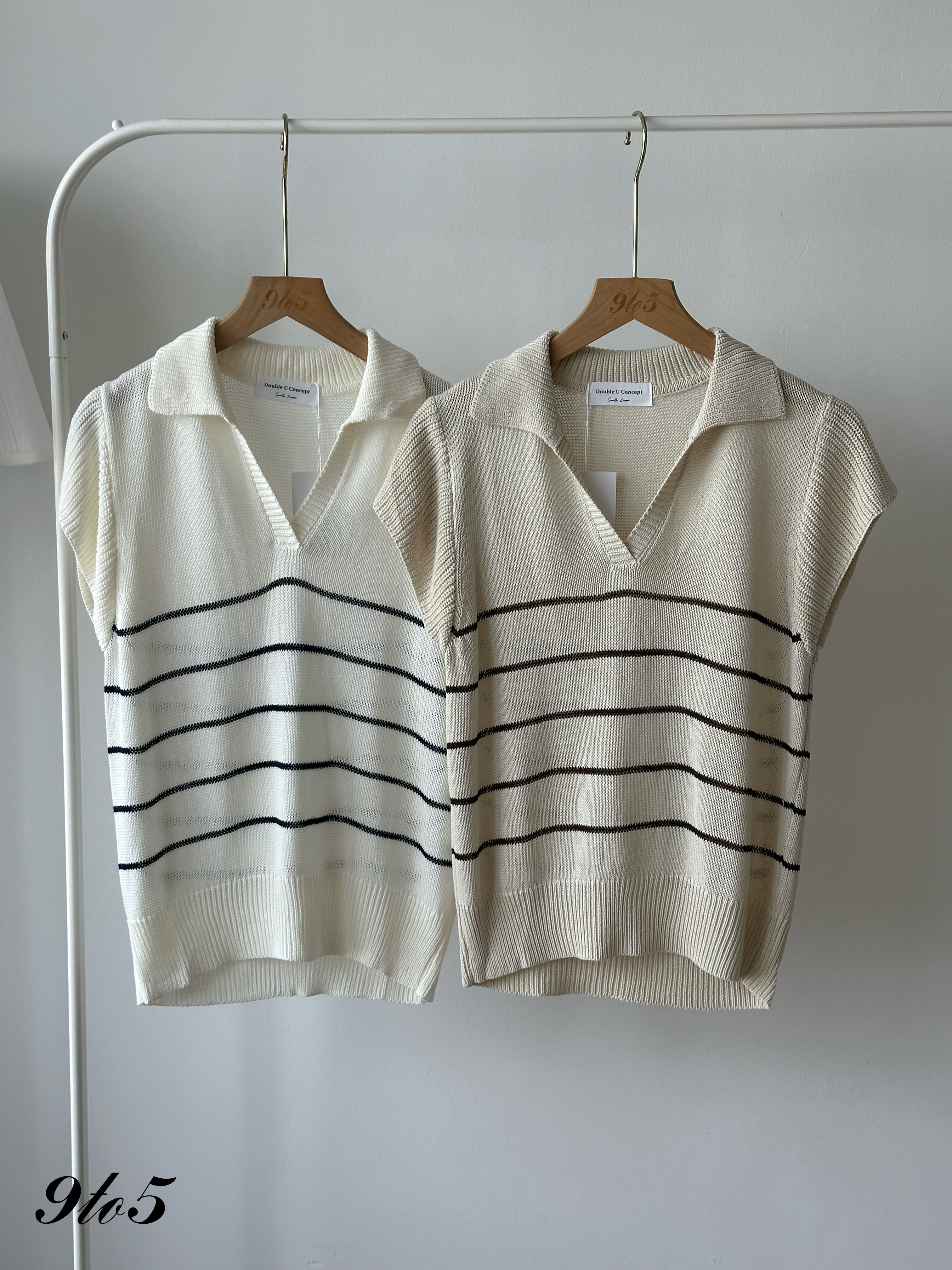 T4402 Cape Sleeve Stripe Knit Top - 4 Colors 