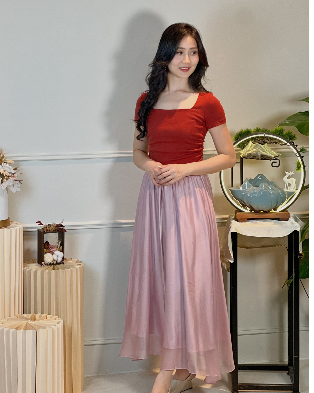 5103 Natividad Mesh A Line Skirt 