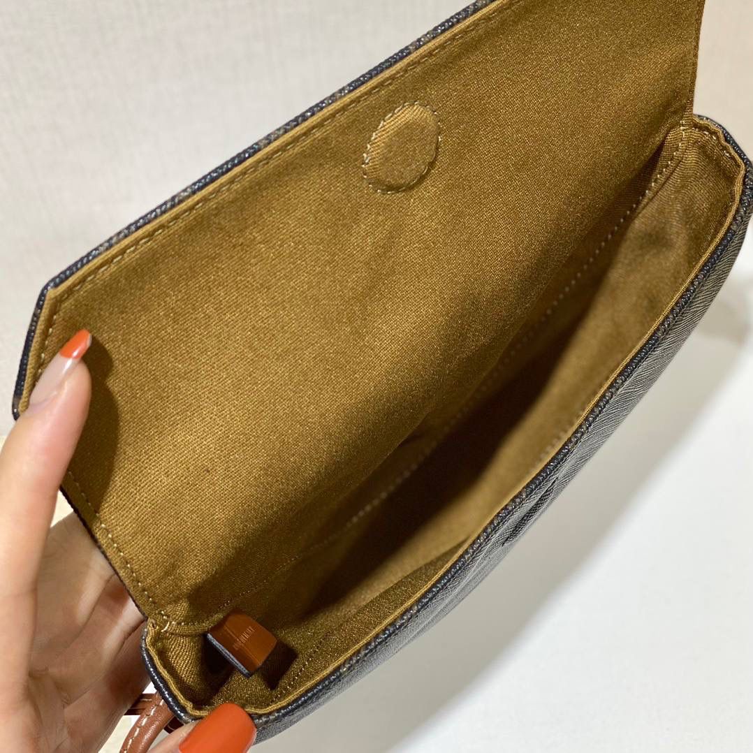 🔥大货实拍图 𝗖𝗘𝗟𝗜𝗡𝗘 ♥ 𝗧𝗥𝗜𝗢𝗠𝗣𝗛𝗘 𝗖𝗔𝗡𝗩𝗔𝗦 三角形手袋 𝑪𝒆𝒍𝒊𝒏𝒆2021春夏竟出其不意的玩起了异形包，三角形造型很是别致，彰显不羁姿态，男女同款，吸晴选手✔ 型号：195902 尺寸：21*15*4cm