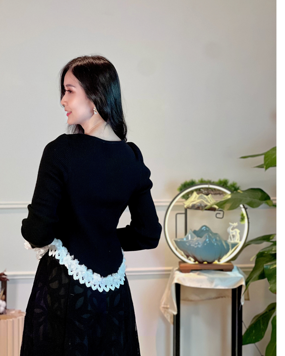 5110 Leila Long Sleeve with 3D Flower Blouse