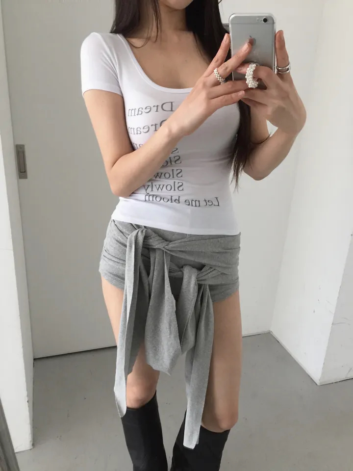 Layered Wrap-Front Micro Shorts