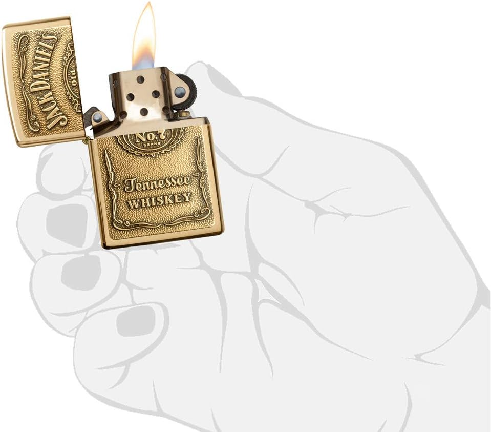 美國製造 | Zippo指定經銷商 Zippo 254BJD.428 Jack Daniel's 標誌打火機高光銅凸起徽章 Jack Daniel's Label Lighter High Polish Brass Raised Emblem