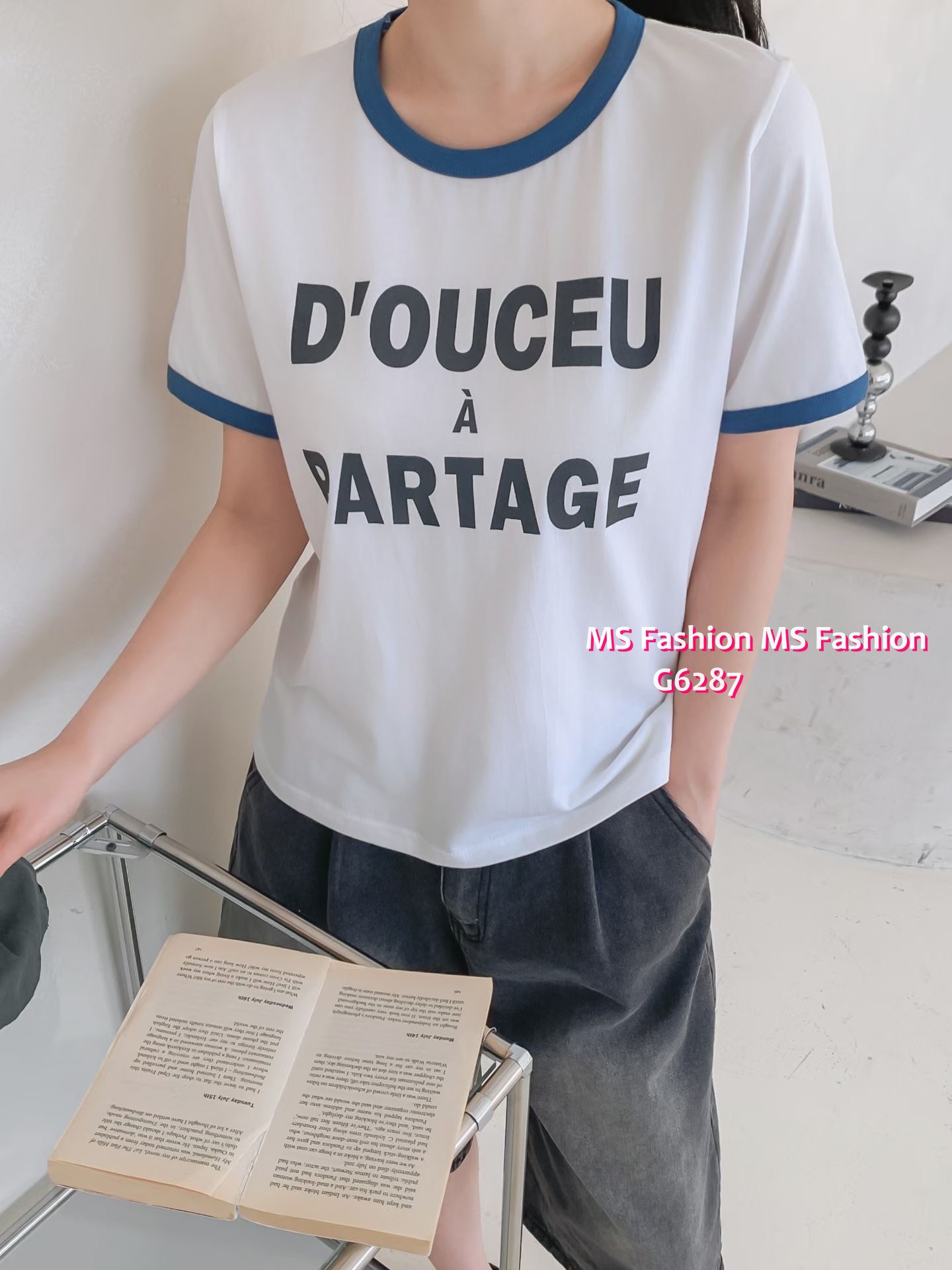 G6287 韓國🇰🇷靚色字母tee