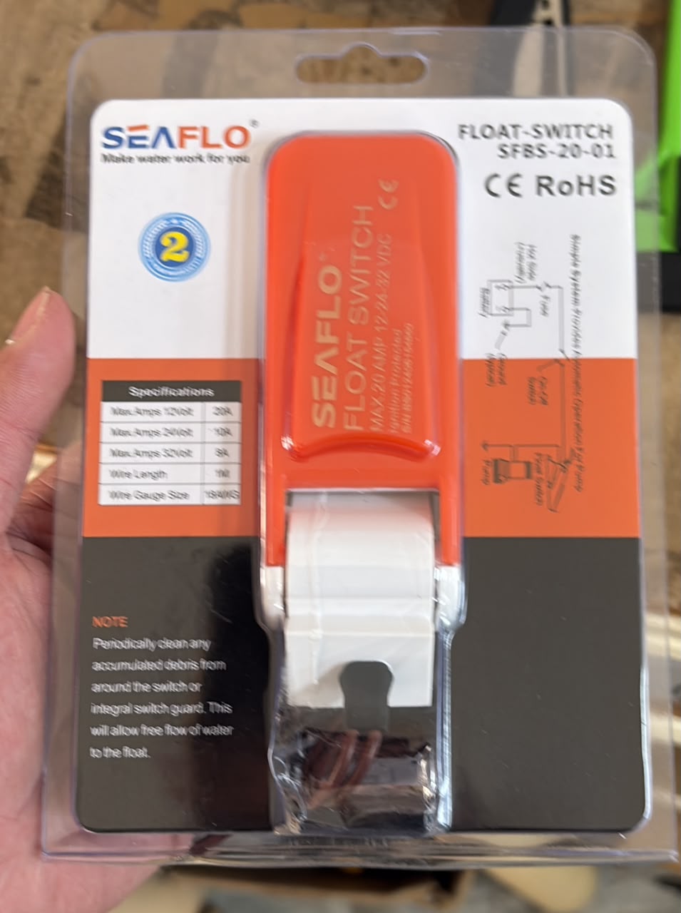 Seaflo Float Switch For Manual Blige Pump DC12v-36V