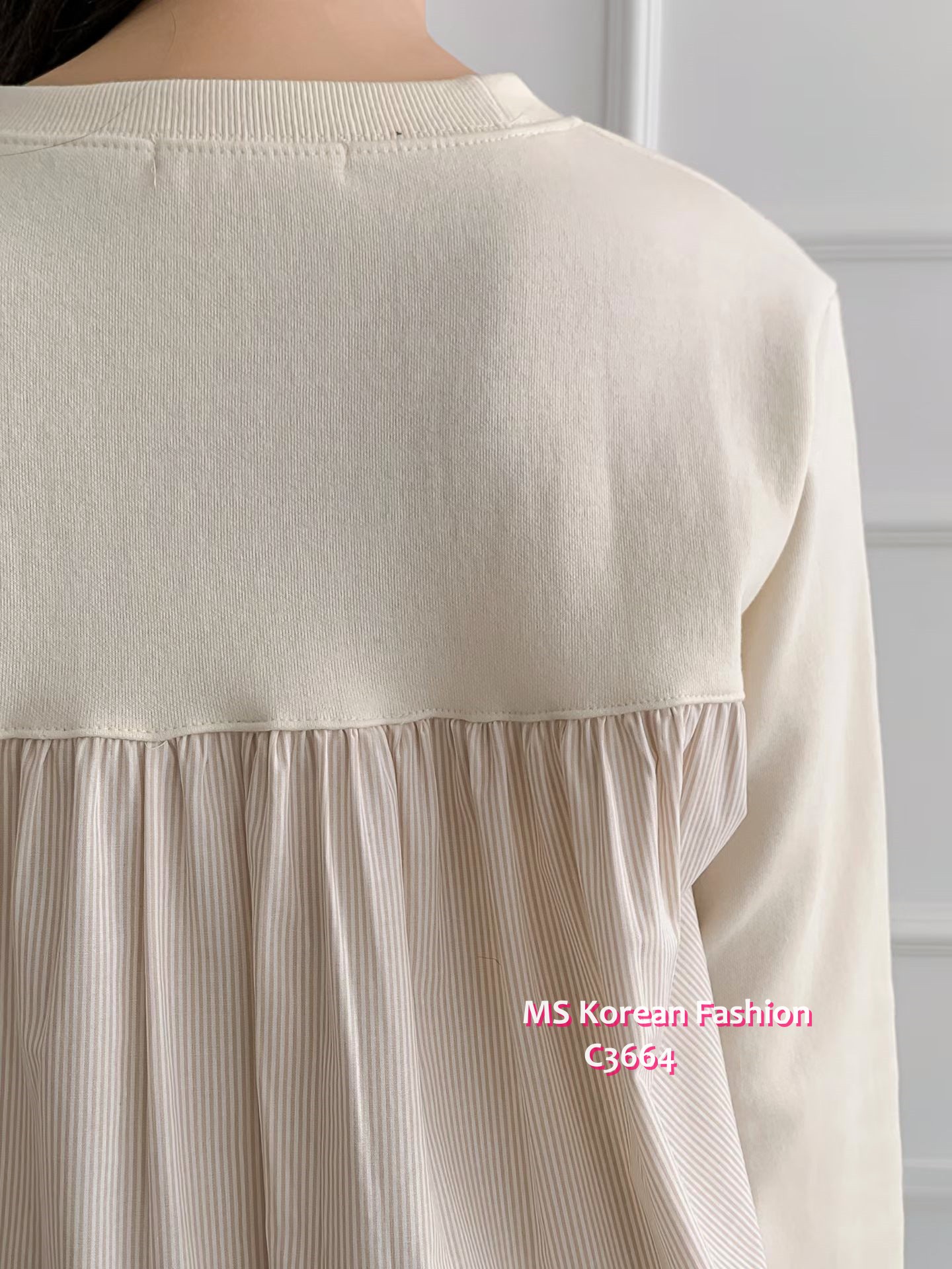 C3664 韓國🇰🇷後拼條子top